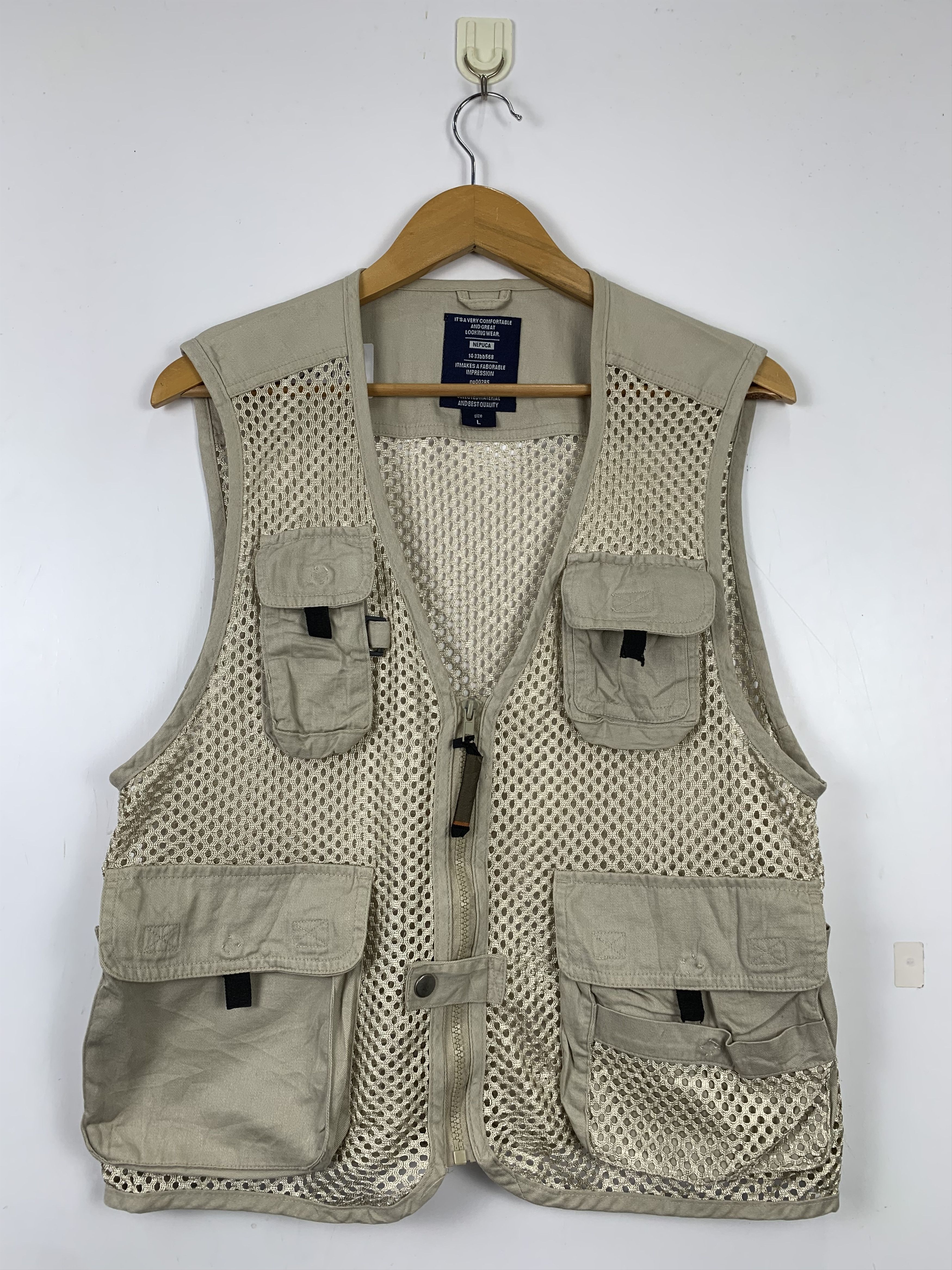 Japanese Brand NEPUCA Net Multi Pocket Zip Fishing Vests Size US XS / EU 42 / 0 - 1 Thumbnail