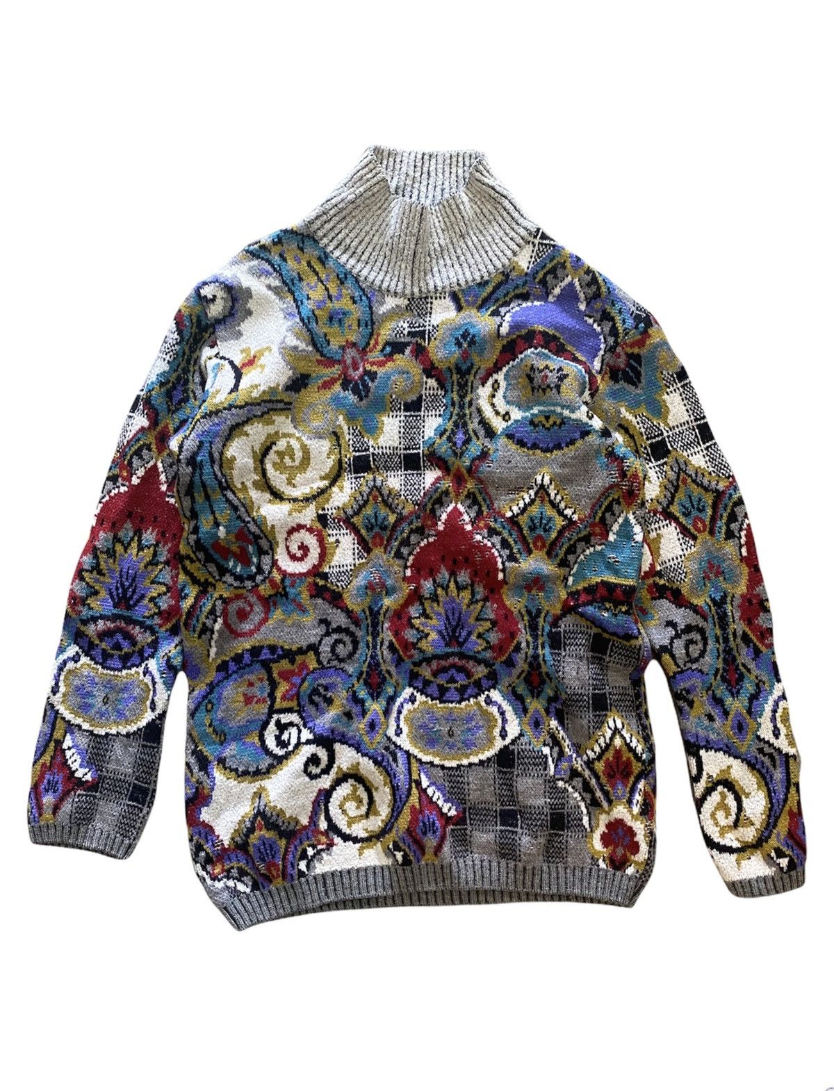 Yoshiyuki Konishi FICCE intarsia Florall Abstract wool knitwear Size S / US 4 / IT 40 - 1 Thumbnail