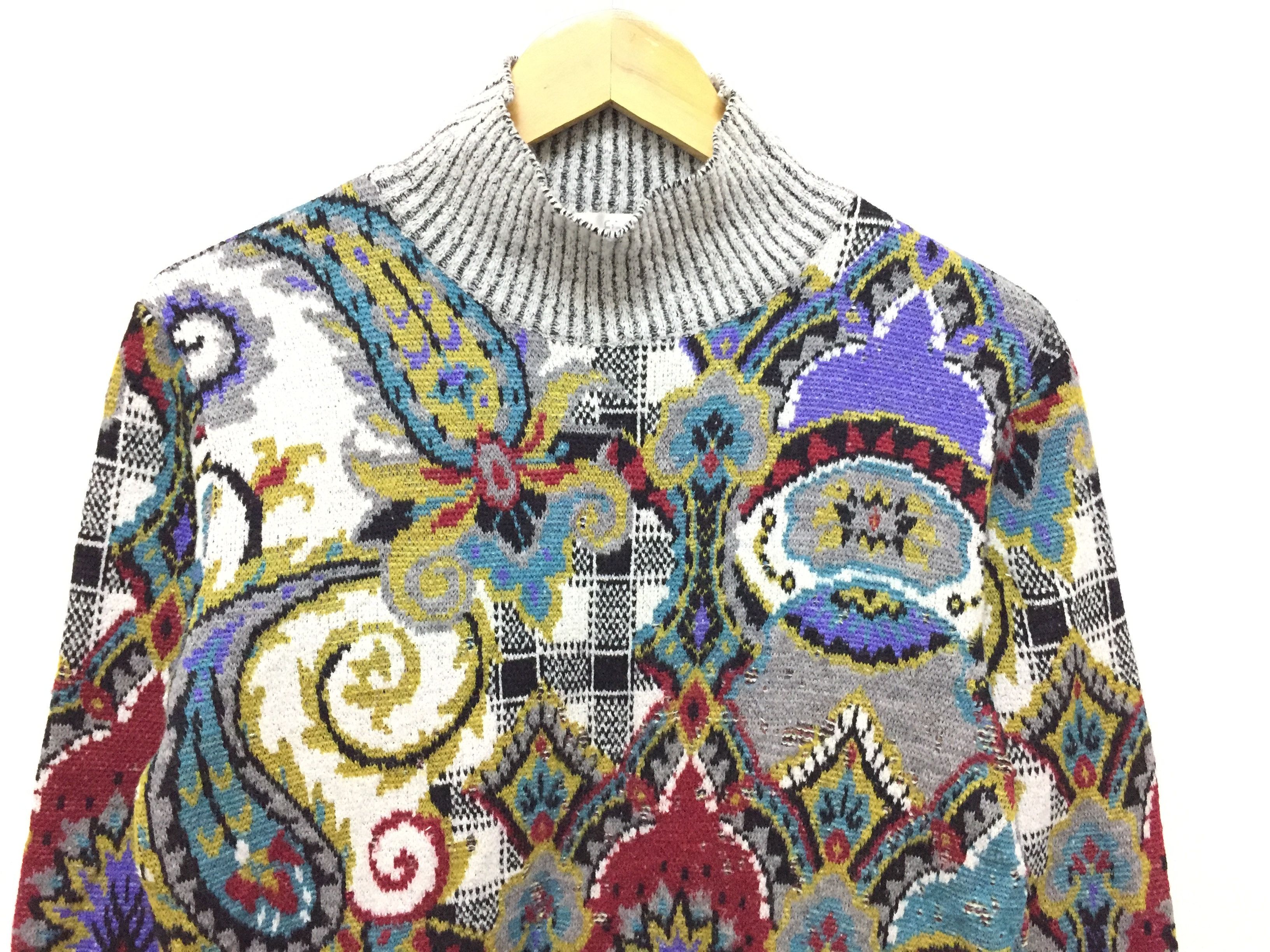 Yoshiyuki Konishi FICCE intarsia Florall Abstract wool knitwear Size S / US 4 / IT 40 - 3 Thumbnail