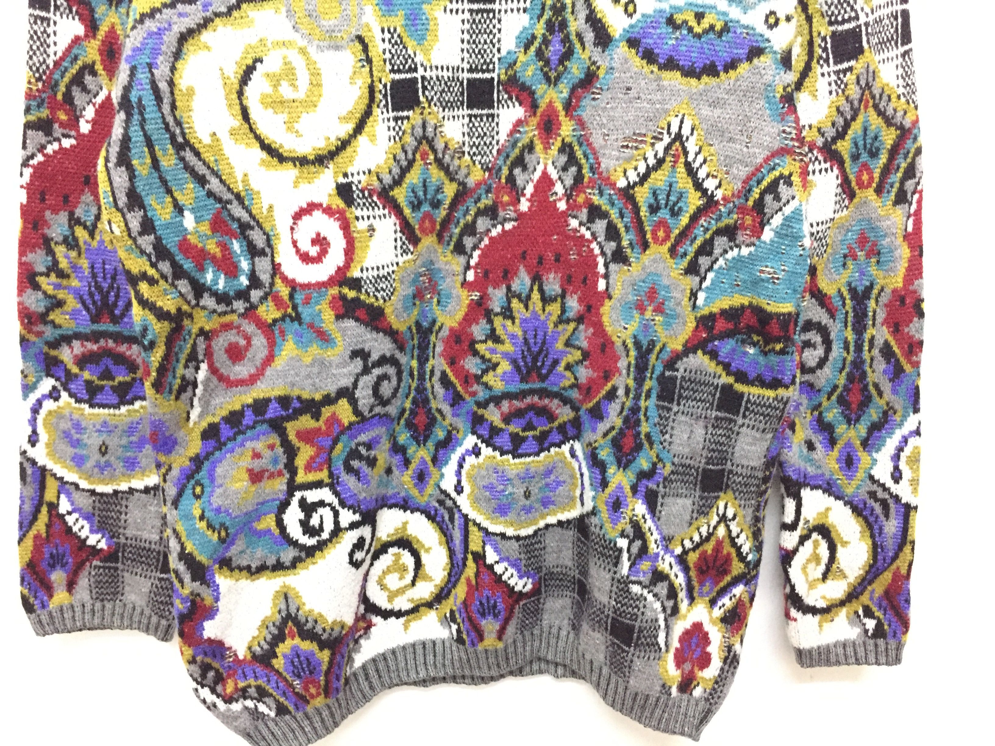 Yoshiyuki Konishi FICCE intarsia Florall Abstract wool knitwear Size S / US 4 / IT 40 - 4 Thumbnail