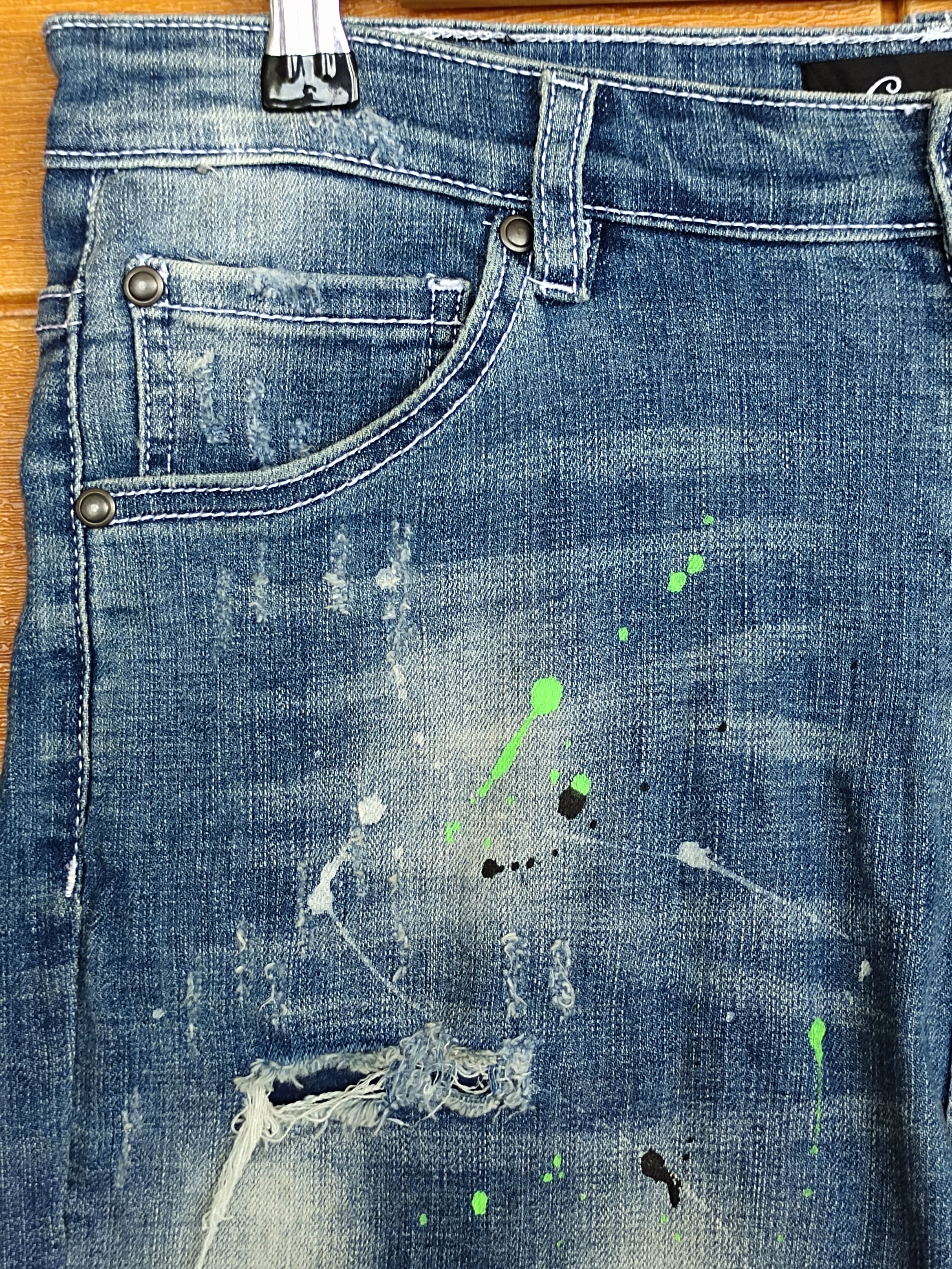 CIVARIZE CavariA Painted Short Denim Pants Size US 31 - 5 Thumbnail