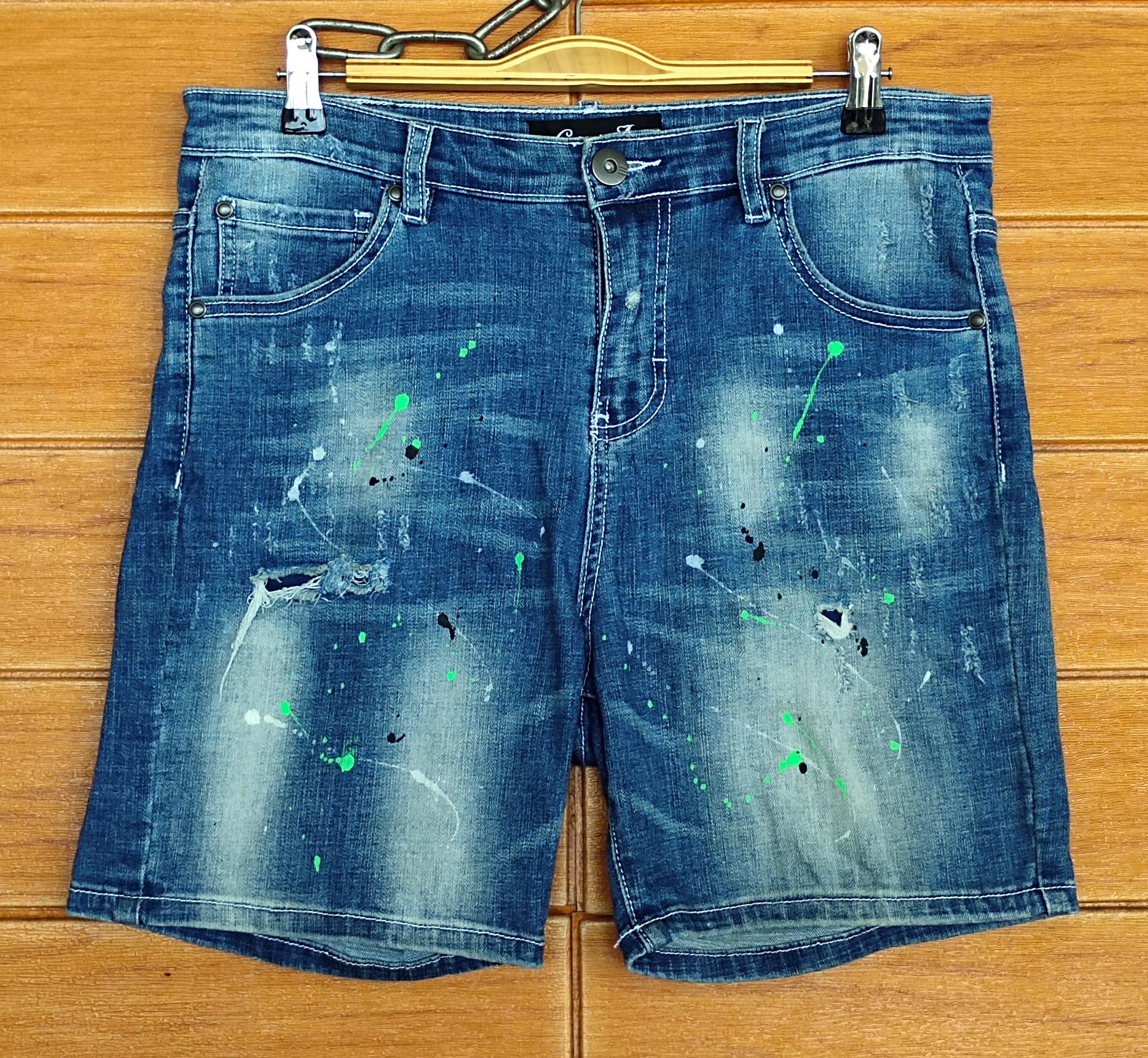 CIVARIZE CavariA Painted Short Denim Pants Size US 31 - 3 Thumbnail