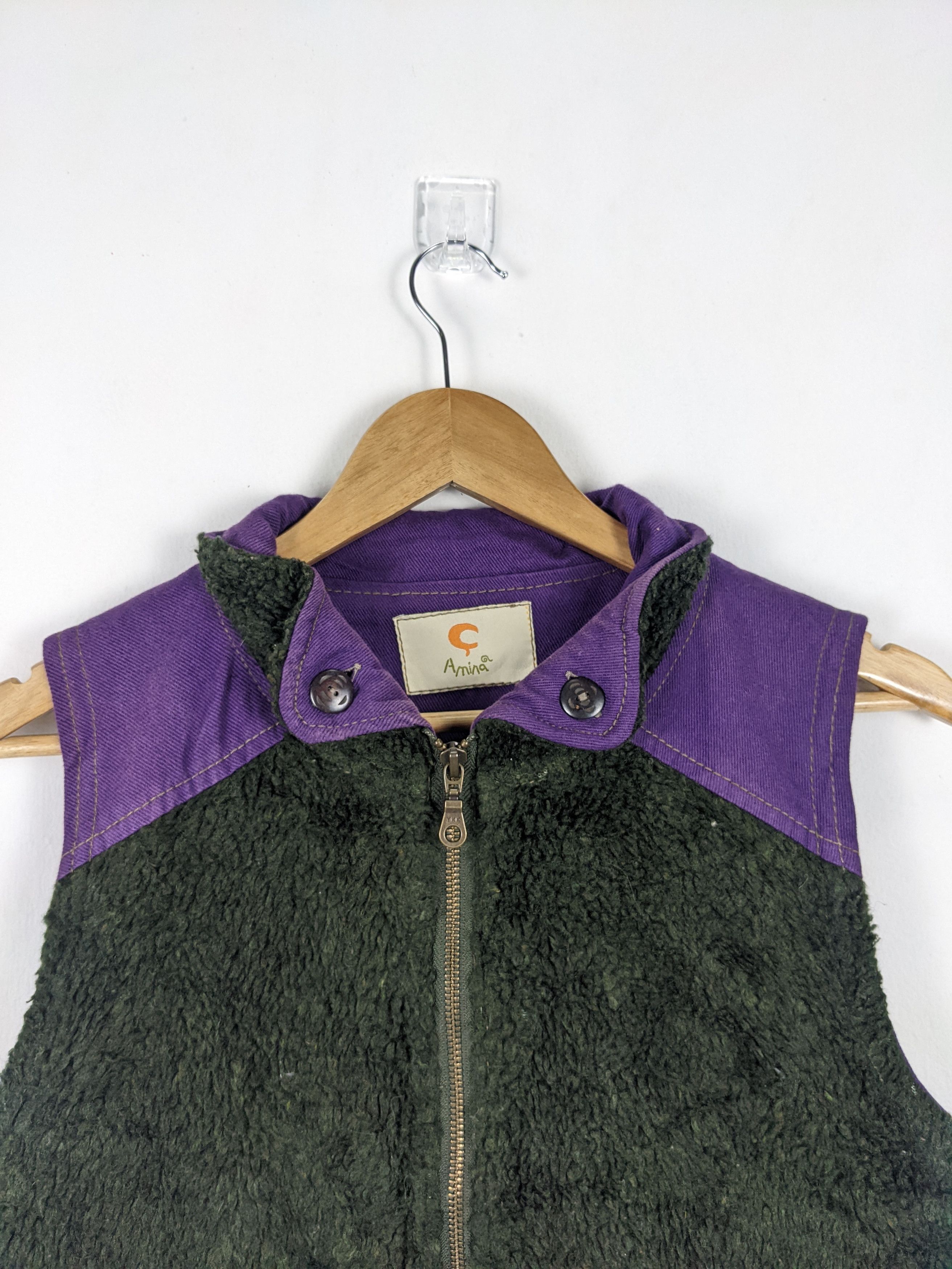 Japanese Brand Vintage 90s Fleece with Patterned Lined Vest Size US S / EU 44-46 / 1 - 2 Thumbnail