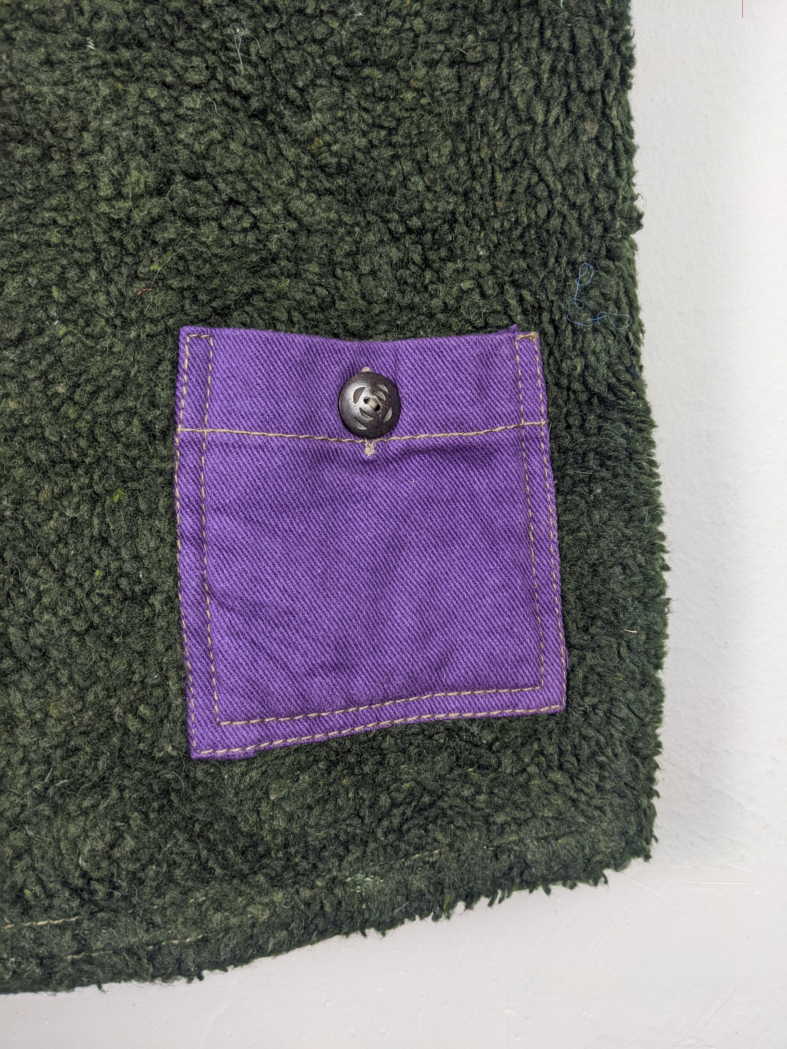 Japanese Brand Vintage 90s Fleece with Patterned Lined Vest Size US S / EU 44-46 / 1 - 10 Thumbnail