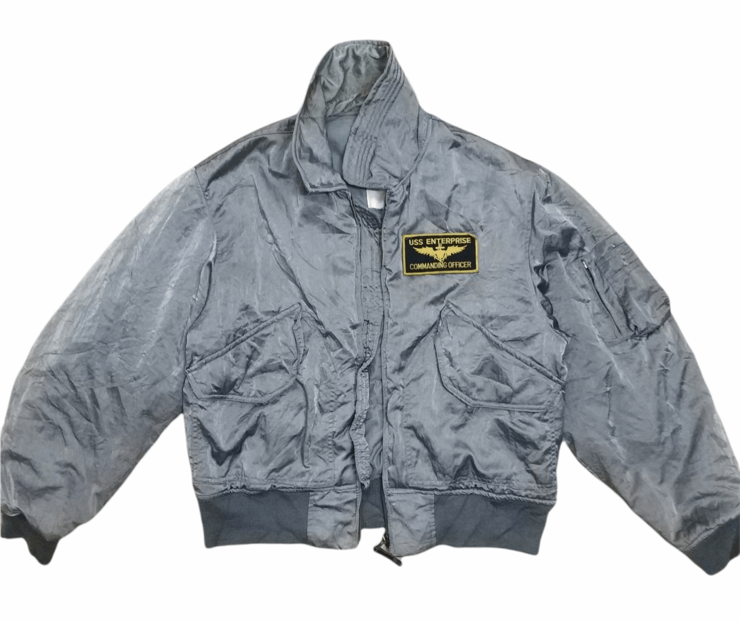 Other 🔥Distressed Uss Enterprice Flight Jacket Size US M / EU 48-50 / 2 - 1 Thumbnail