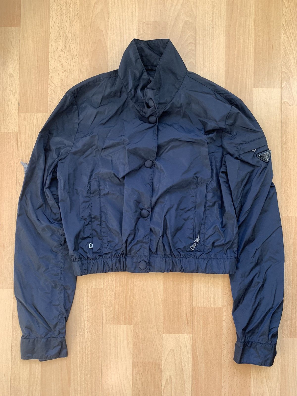 image of Prada Poplin Garbadine Jacket in Navy, Men's (Size 2XS)