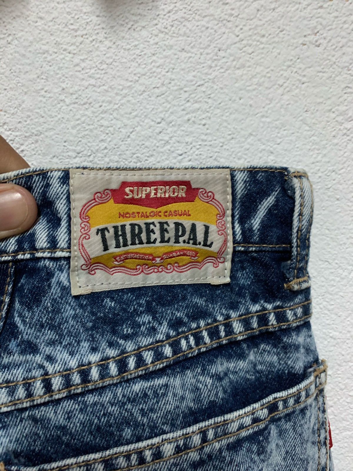 Japanese Brand Three P.A.L Acid Wash Denim Pant Size US 30 / EU 46 - 10 Thumbnail
