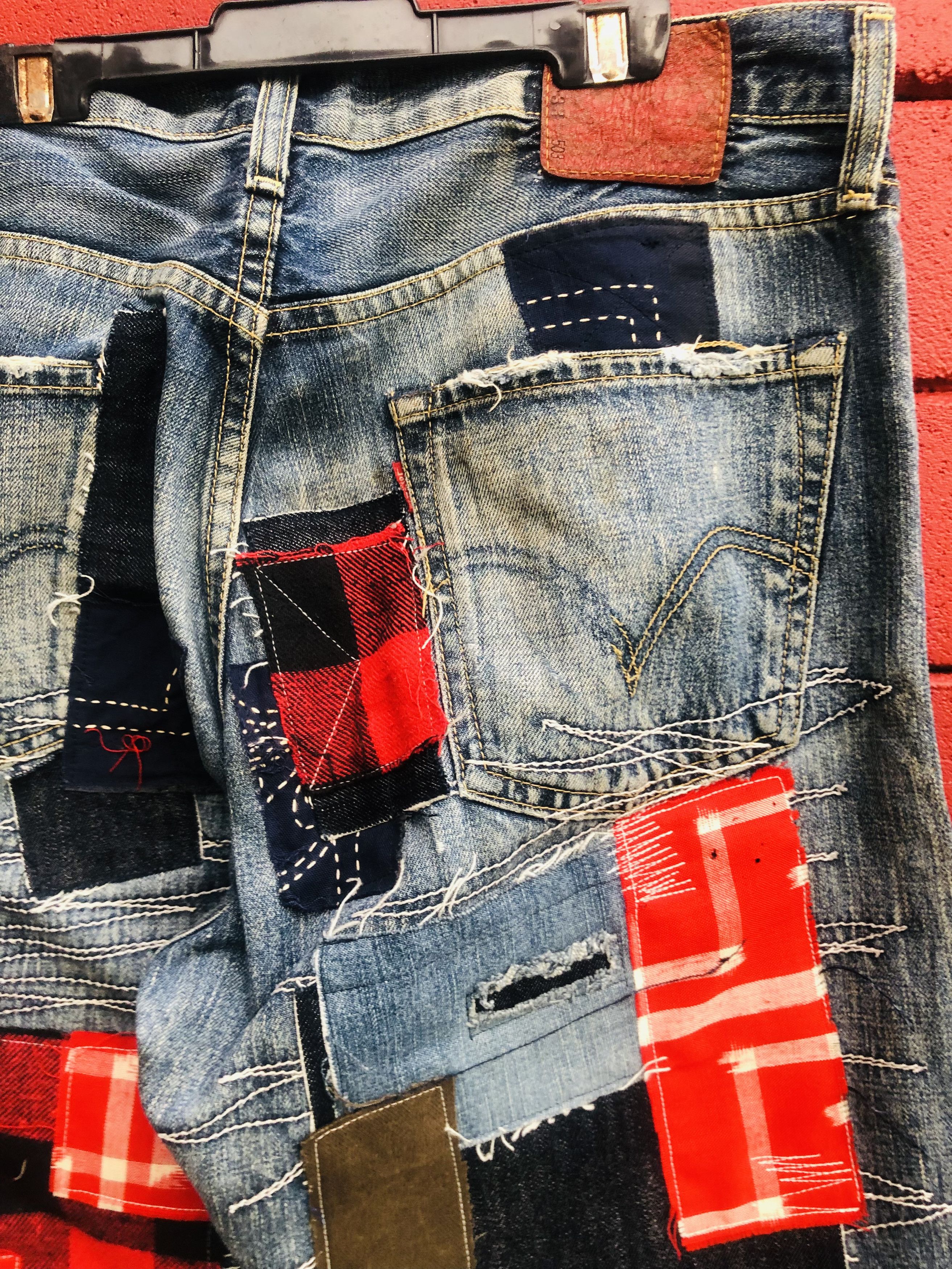 Japanese Brand × Vintage Vintage Levis Distressed Patches Designer Fashion Style Size US 32 / EU 48 - 10 Thumbnail