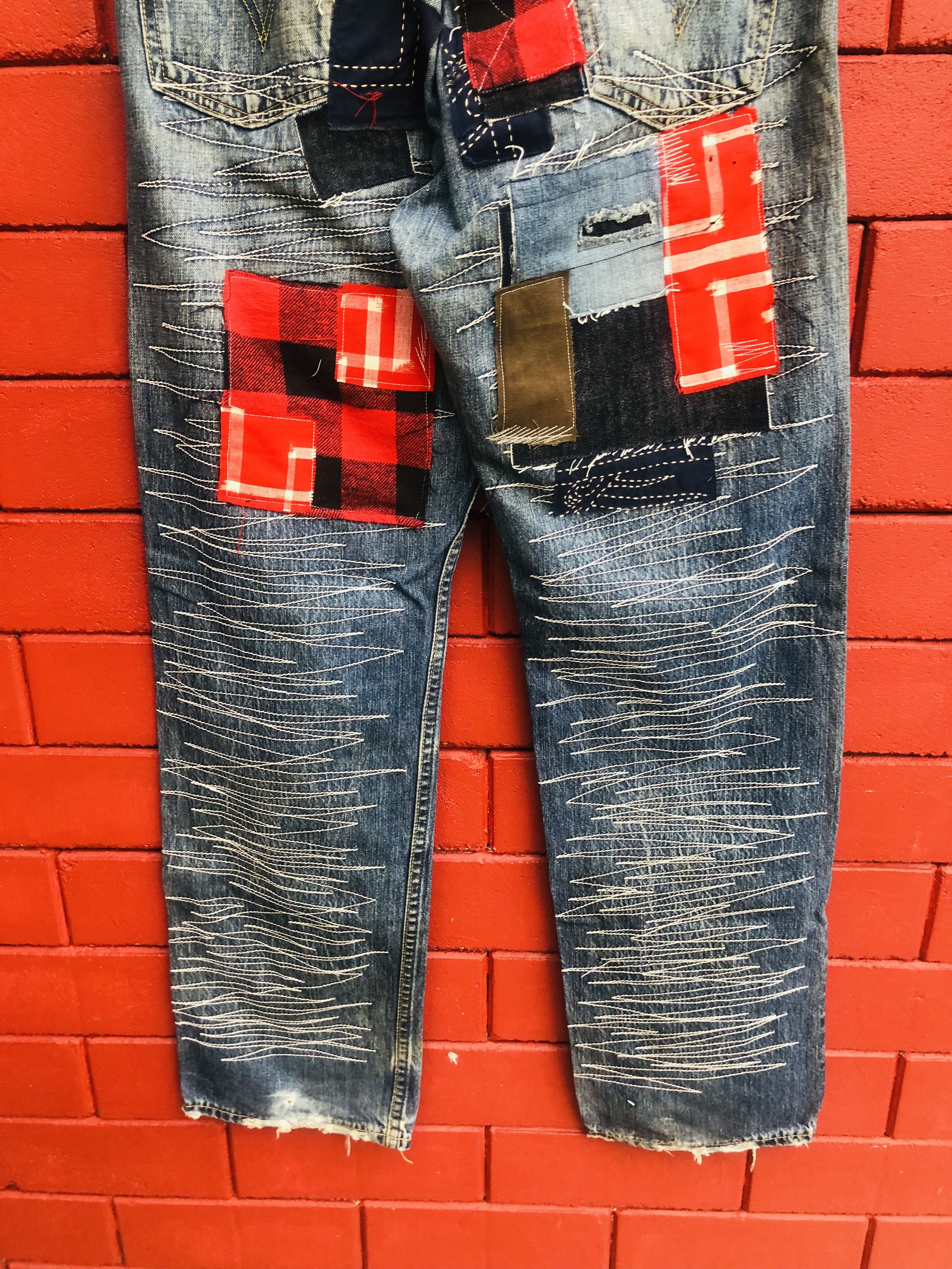 Japanese Brand × Vintage Vintage Levis Distressed Patches Designer Fashion Style Size US 32 / EU 48 - 8 Thumbnail