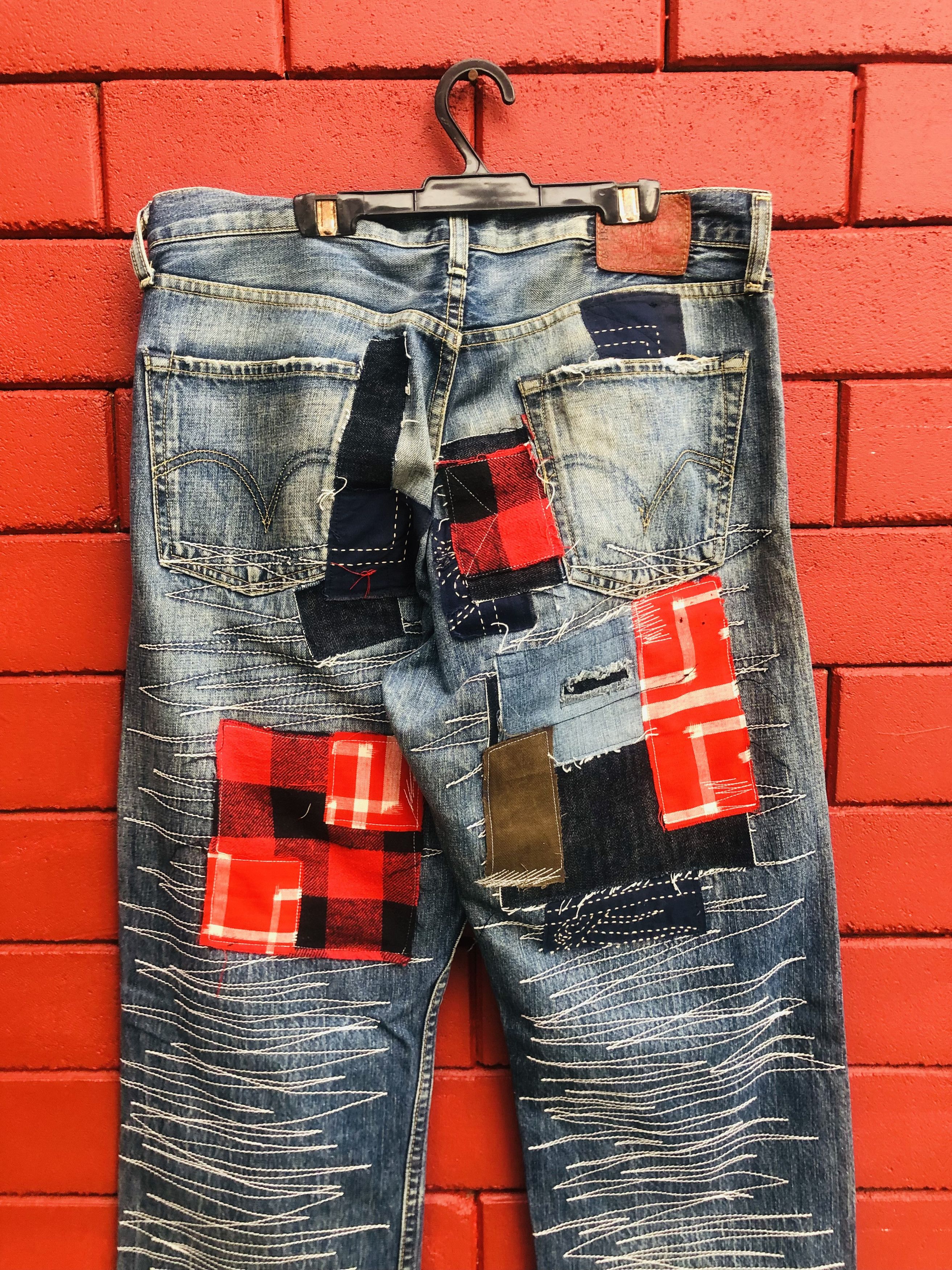 Japanese Brand × Vintage Vintage Levis Distressed Patches Designer Fashion Style Size US 32 / EU 48 - 7 Thumbnail