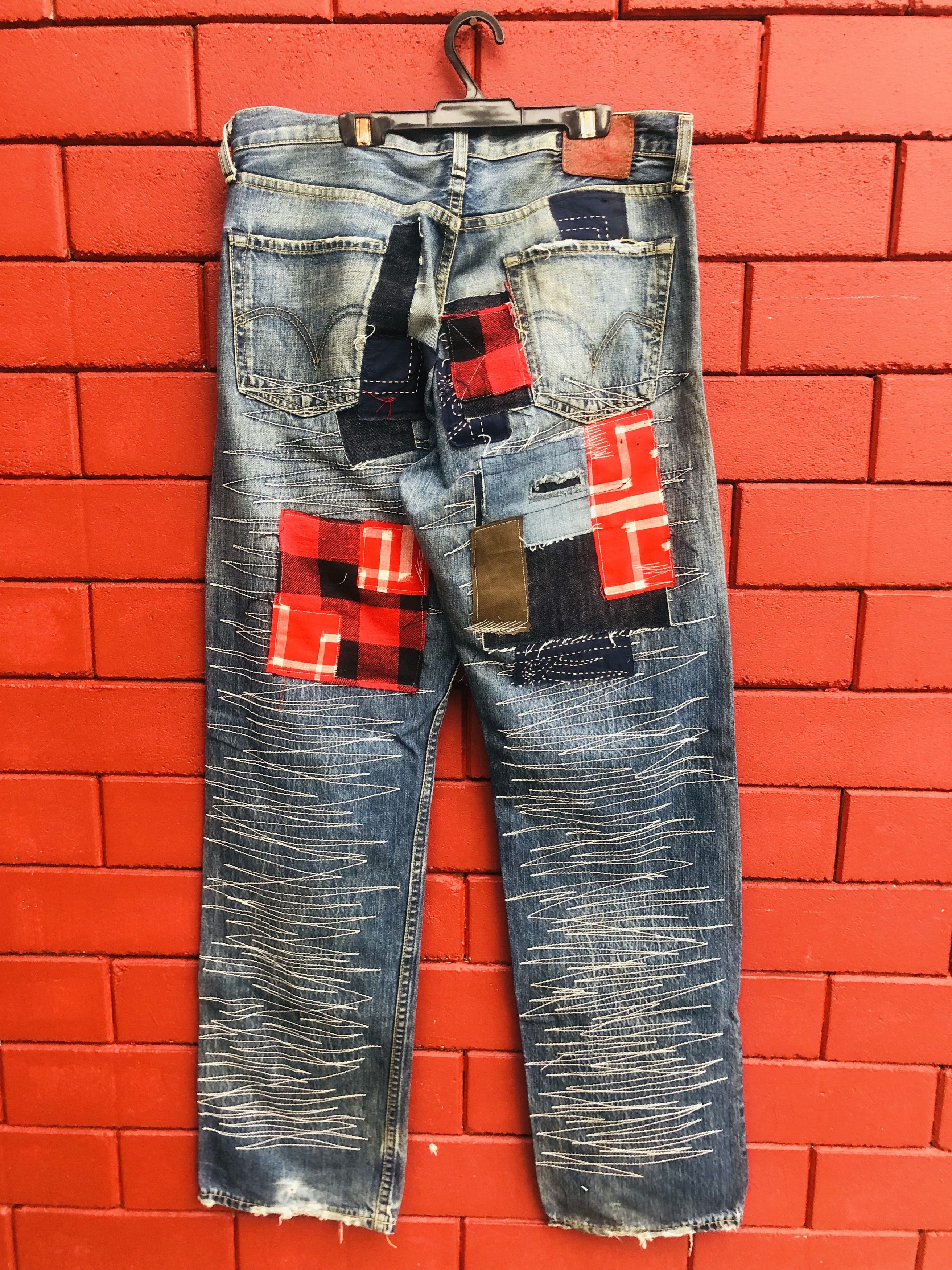 Japanese Brand × Vintage Vintage Levis Distressed Patches Designer Fashion Style Size US 32 / EU 48 - 2 Thumbnail