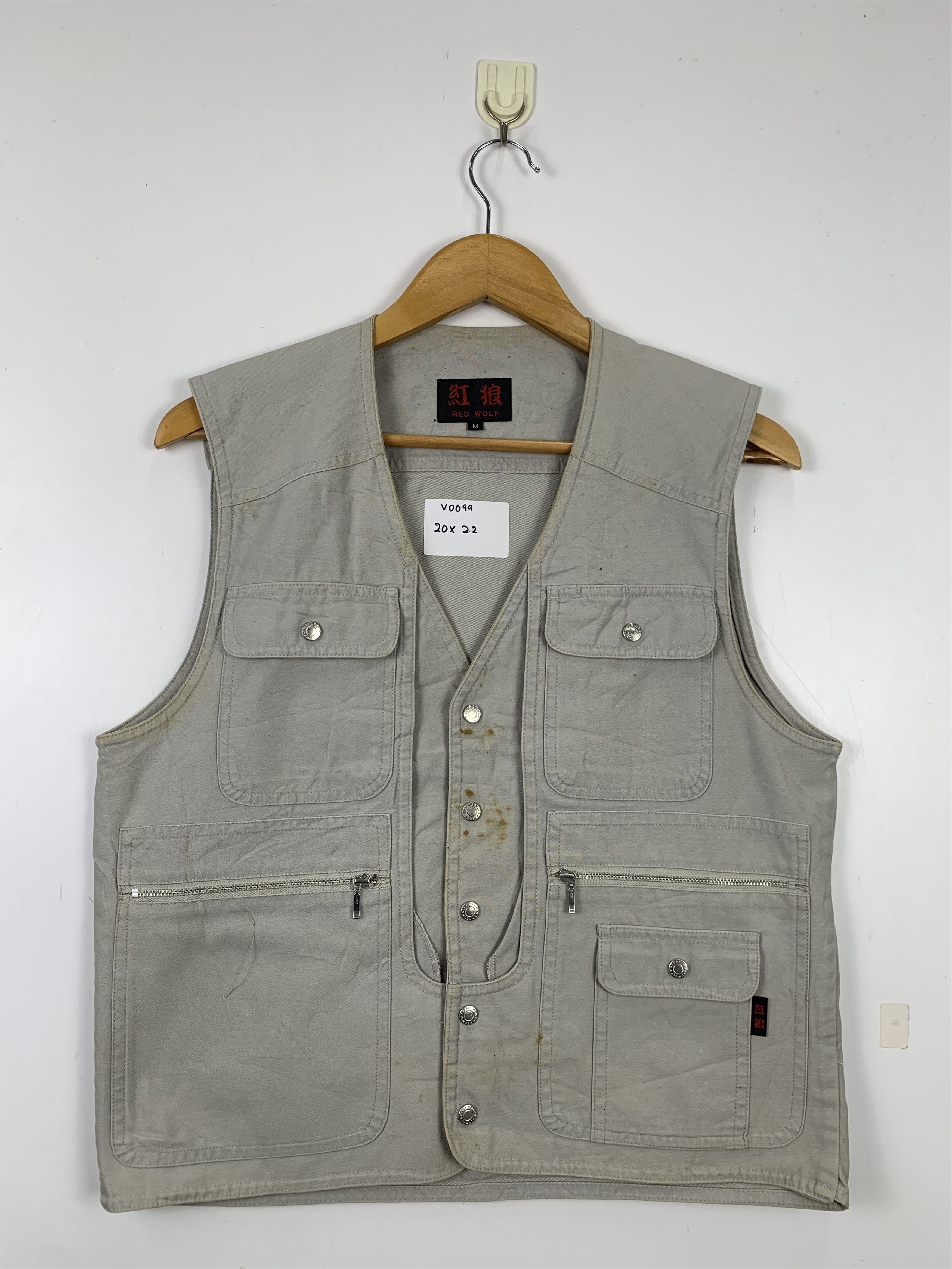Japanese Brand Vintage RED WOLF Cotton Multi Pocket Fishing Vest V0099 Size US S / EU 44-46 / 1 - 1 Thumbnail