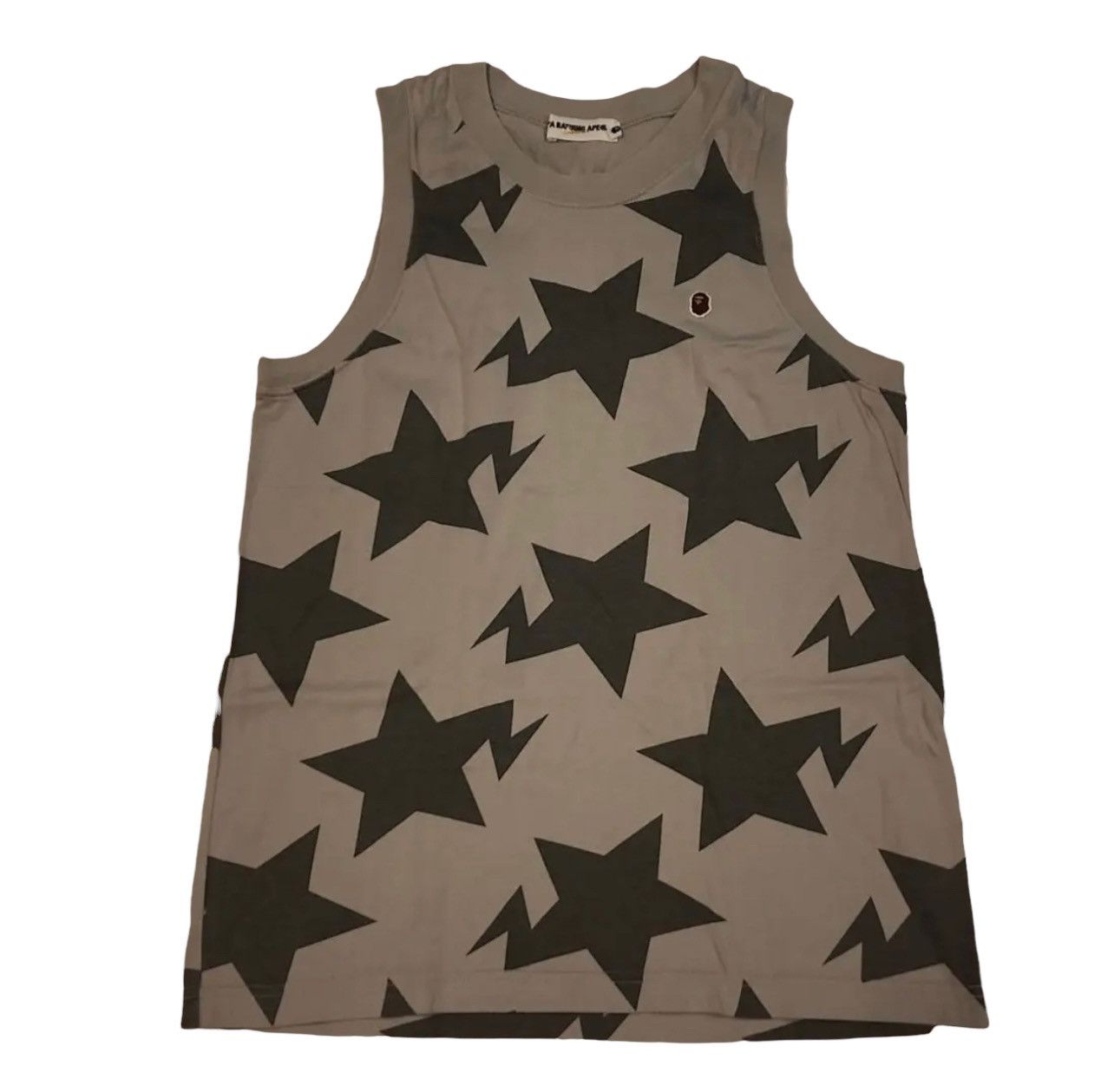 image of Bape Vintage 2000S Sta Logo Tank Top in Grey, Men's (Size Medium)
