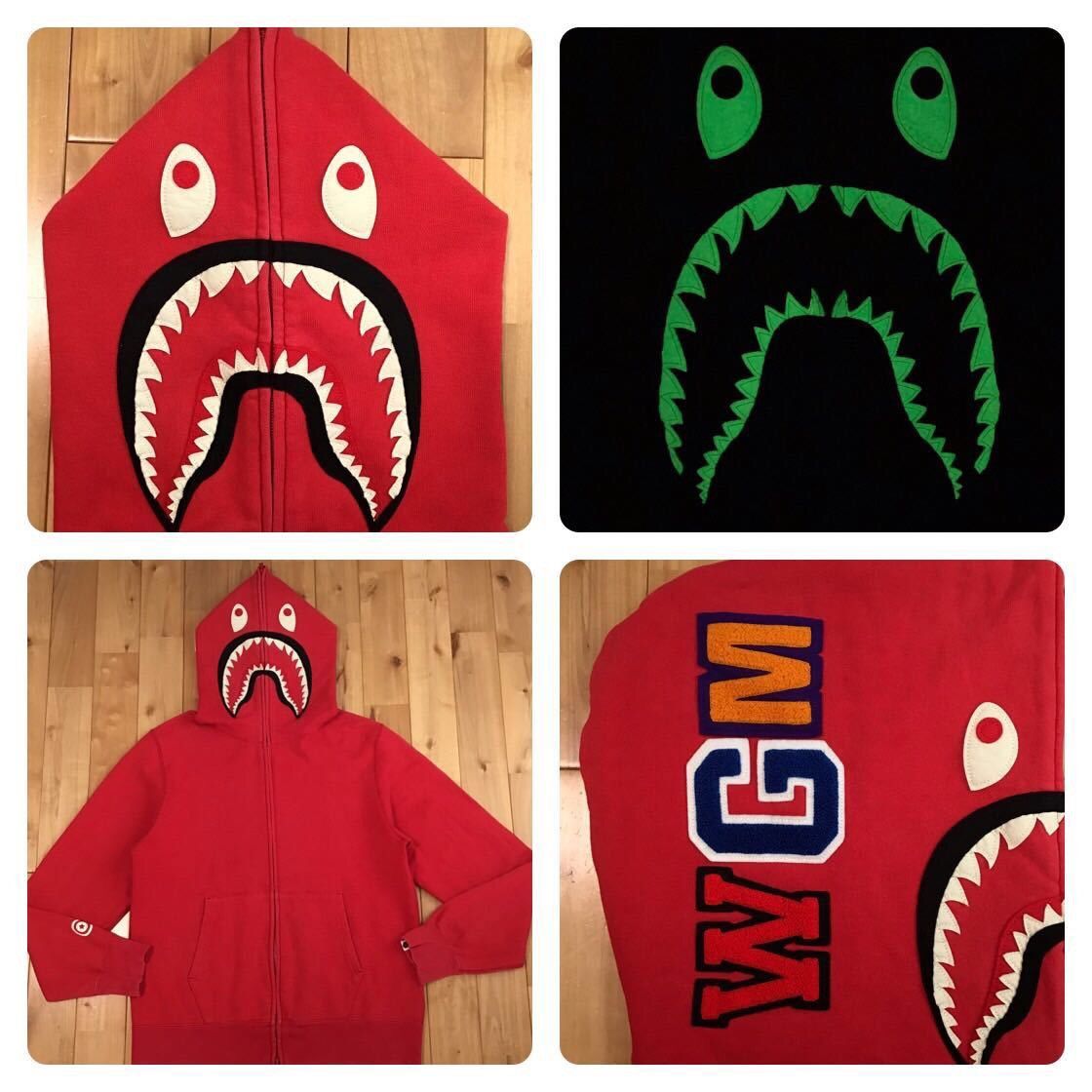 Bape 💫Glow in the Dark💫 BAPE Shark full zip Hoodie a bathing ape Size US XL / EU 56 / 4 - 1 Thumbnail
