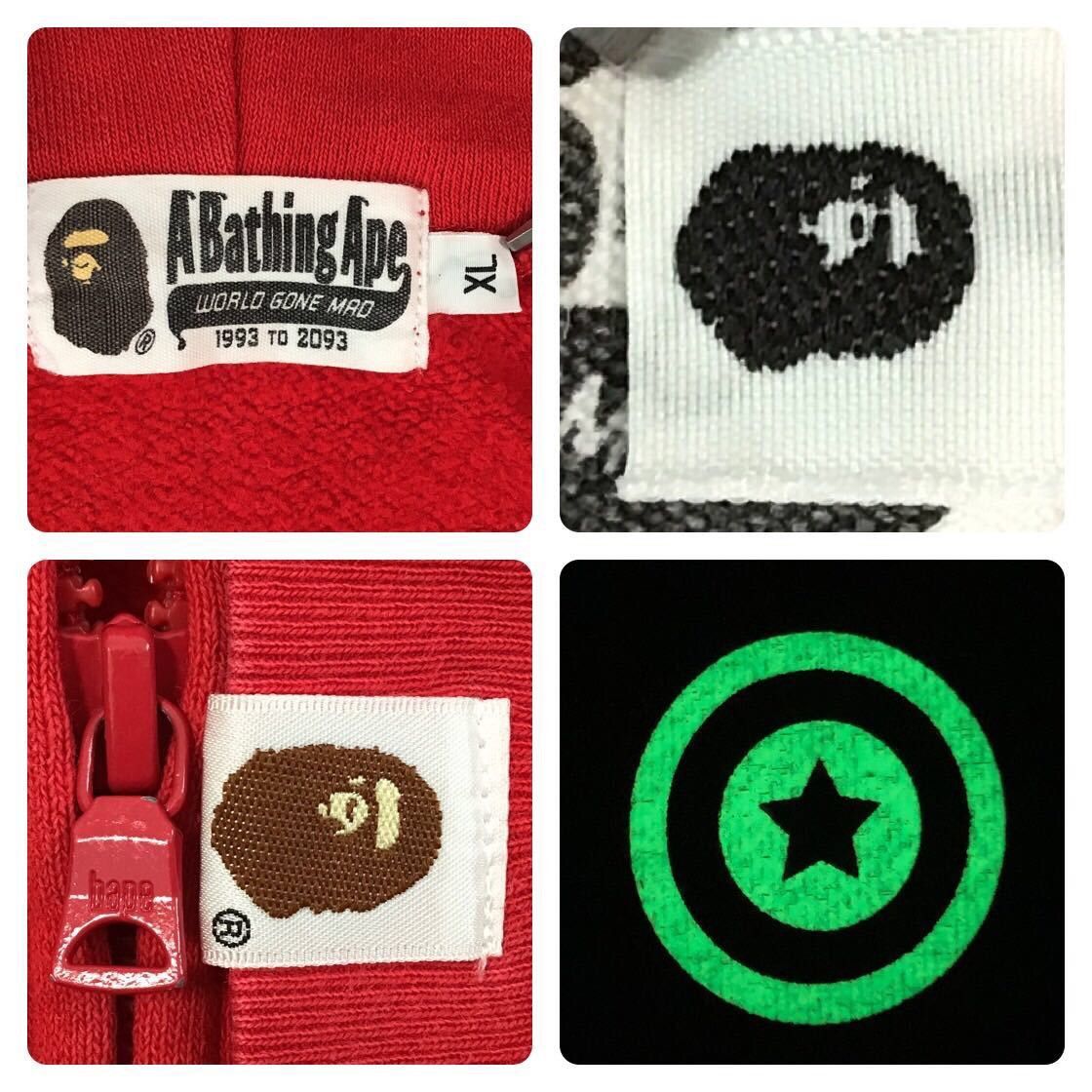 Bape 💫Glow in the Dark💫 BAPE Shark full zip Hoodie a bathing ape Size US XL / EU 56 / 4 - 9 Thumbnail