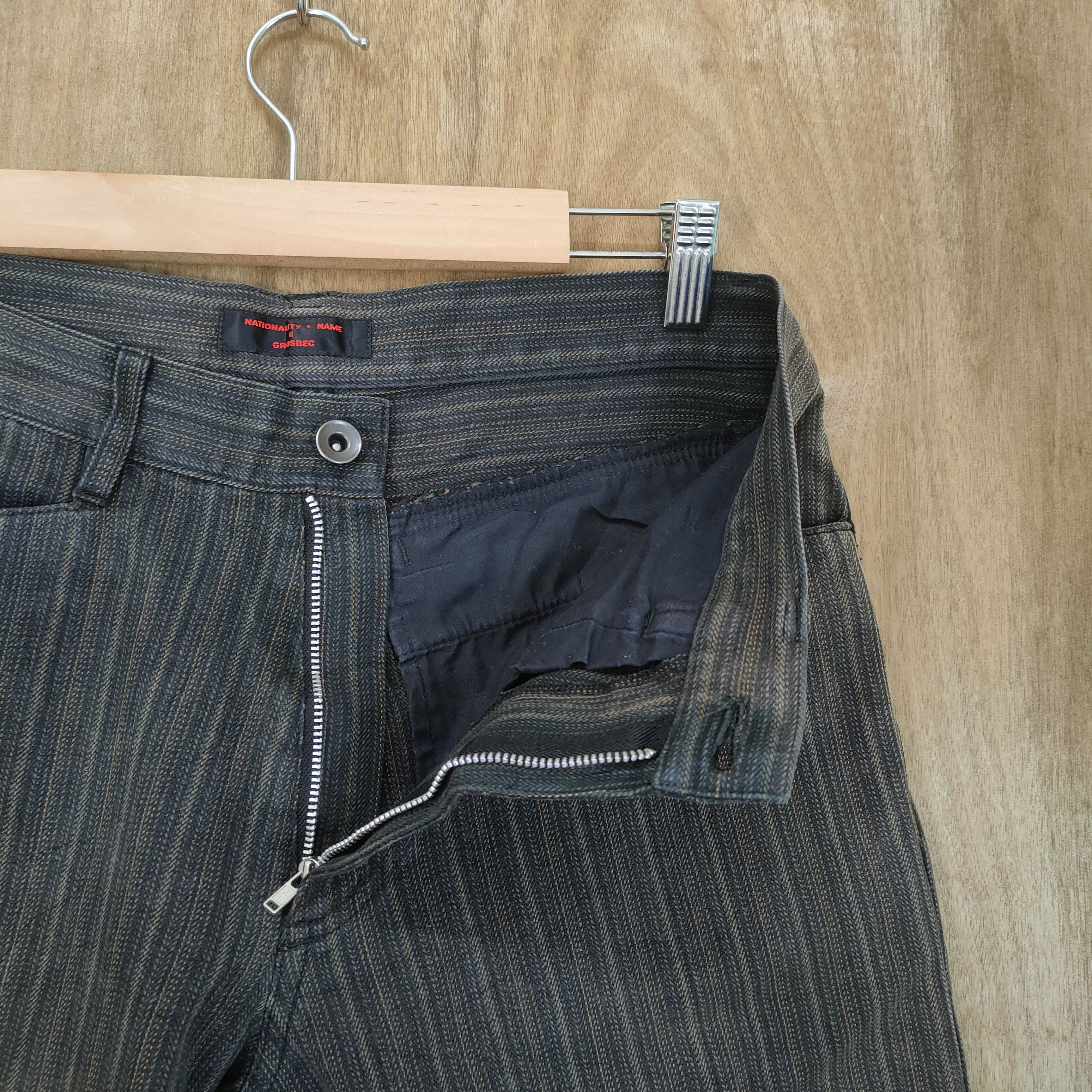 Japanese Brand × Solid and Striped VINTAGE JAPANESE HICKORY STRIPE FADED BROWN PANTS Size US 28 / EU 44 - 5 Thumbnail