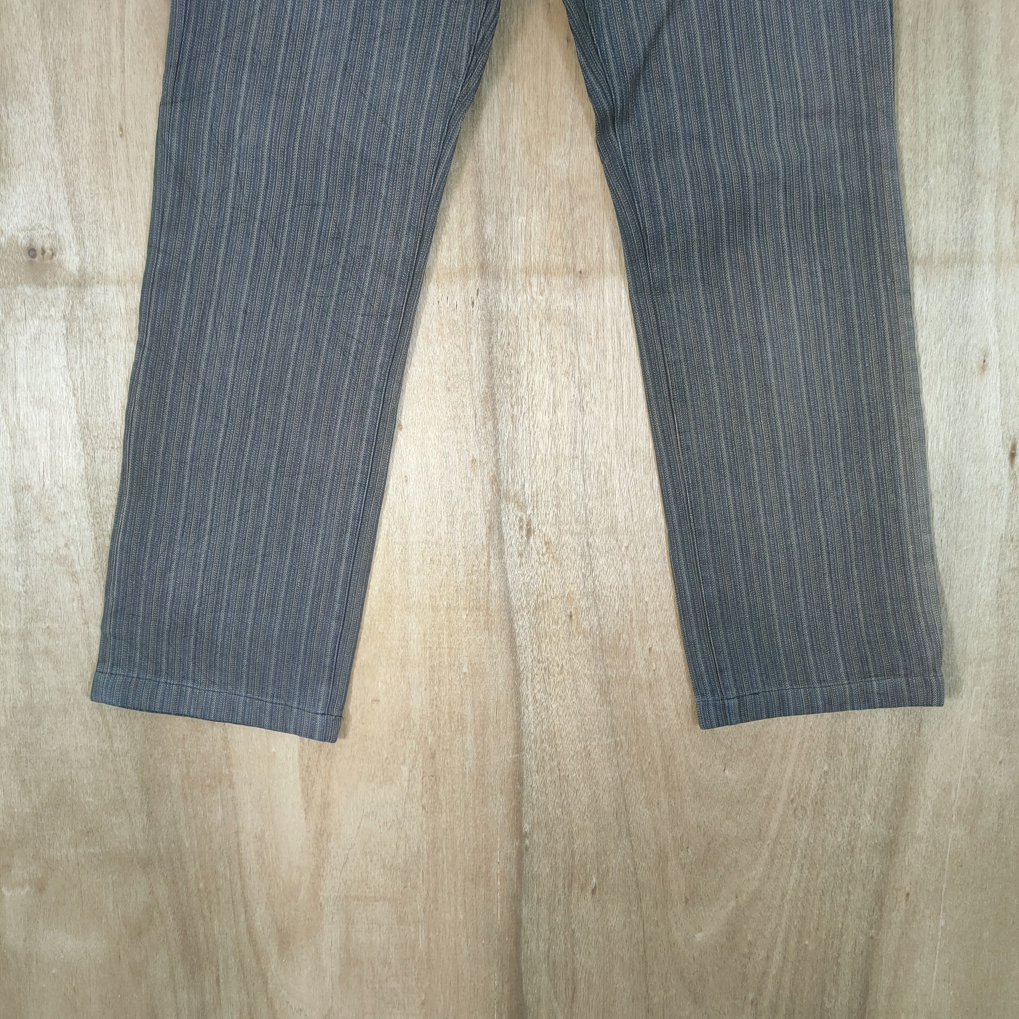 Japanese Brand × Solid and Striped VINTAGE JAPANESE HICKORY STRIPE FADED BROWN PANTS Size US 28 / EU 44 - 4 Thumbnail
