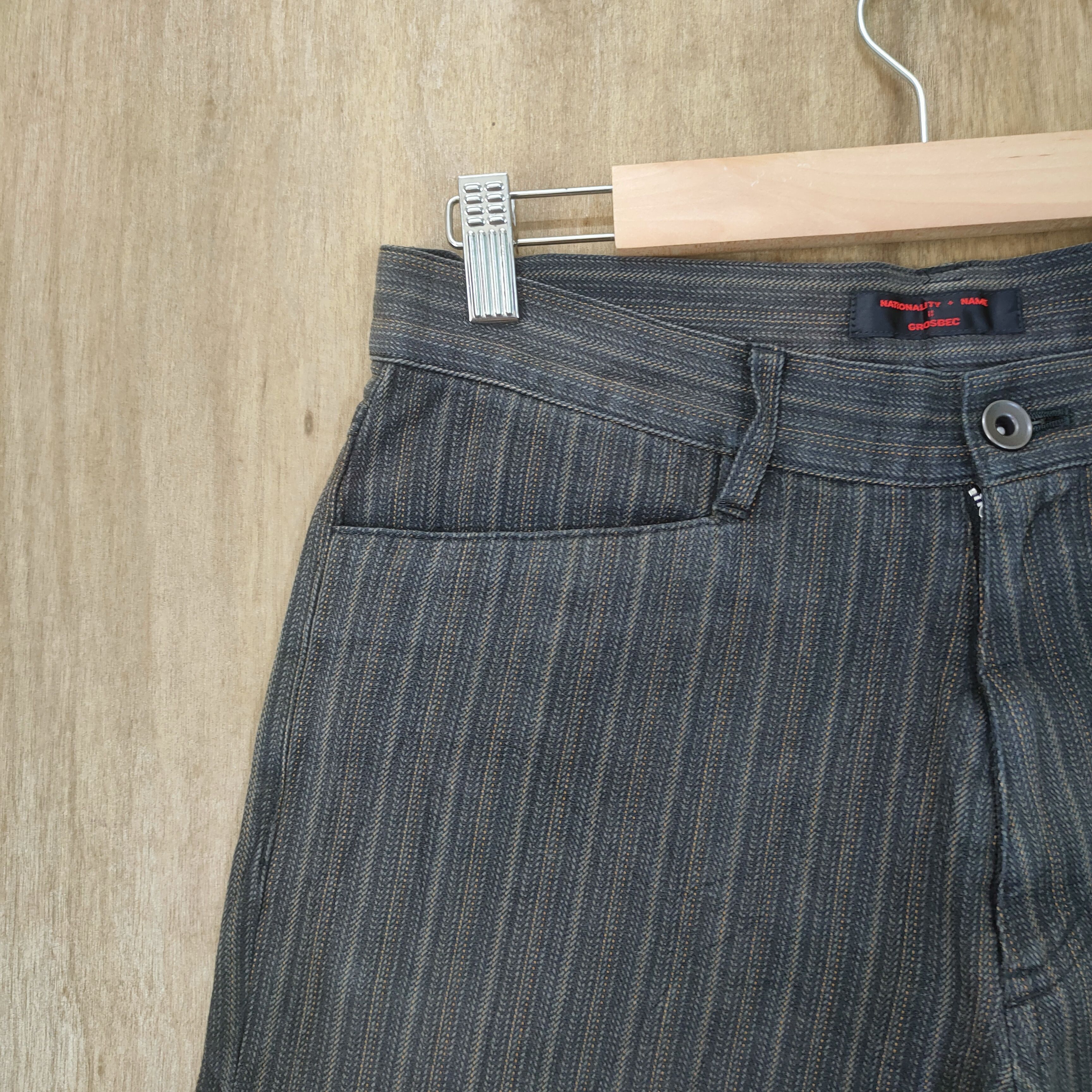 Japanese Brand × Solid and Striped VINTAGE JAPANESE HICKORY STRIPE FADED BROWN PANTS Size US 28 / EU 44 - 7 Thumbnail