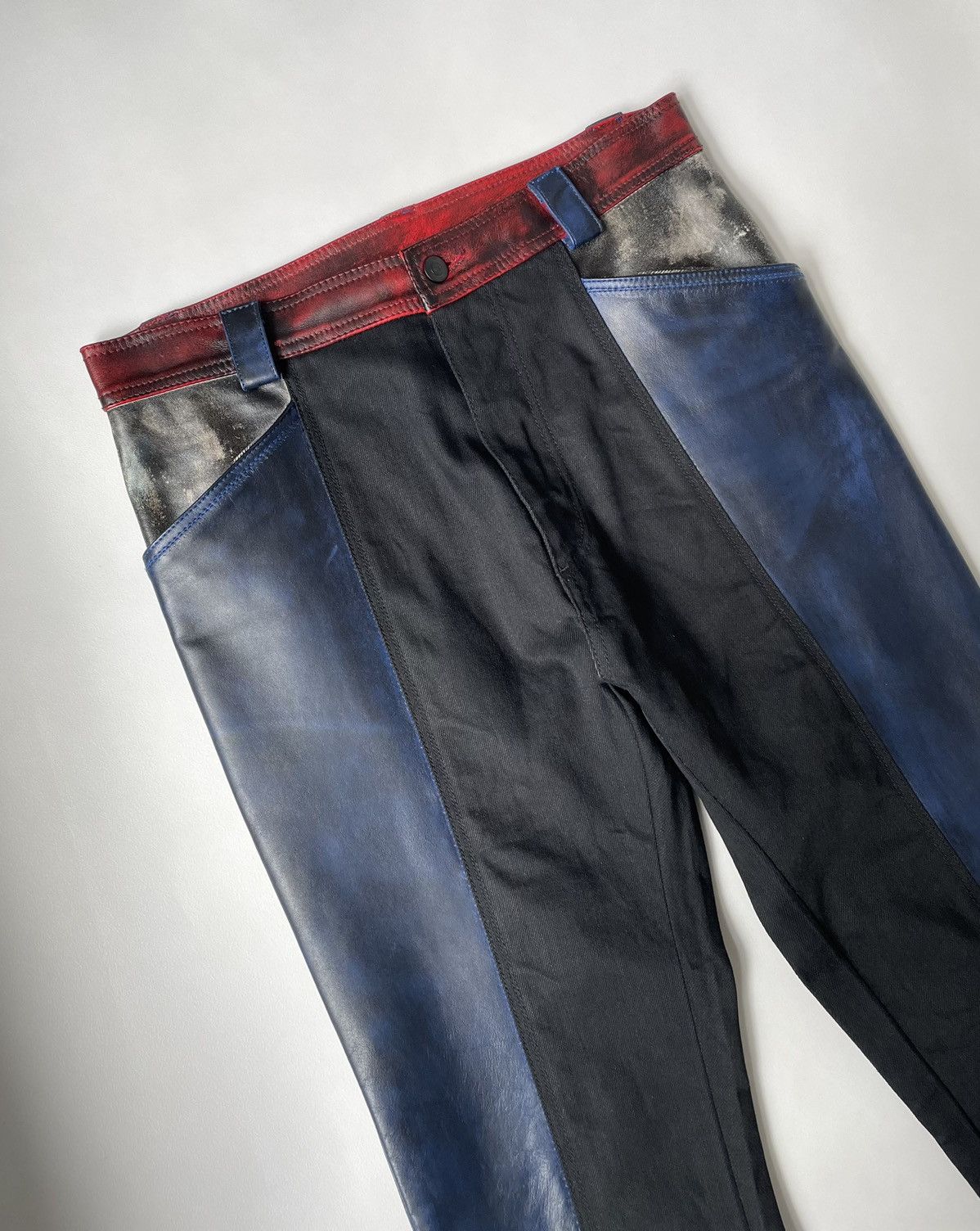 Maison Margiela A/W 17 Sample Panelled Leather Moto Jeans Size US 32 / EU 48 - 5 Thumbnail