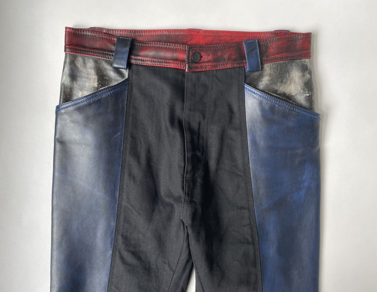 Maison Margiela A/W 17 Sample Panelled Leather Moto Jeans Size US 32 / EU 48 - 3 Thumbnail