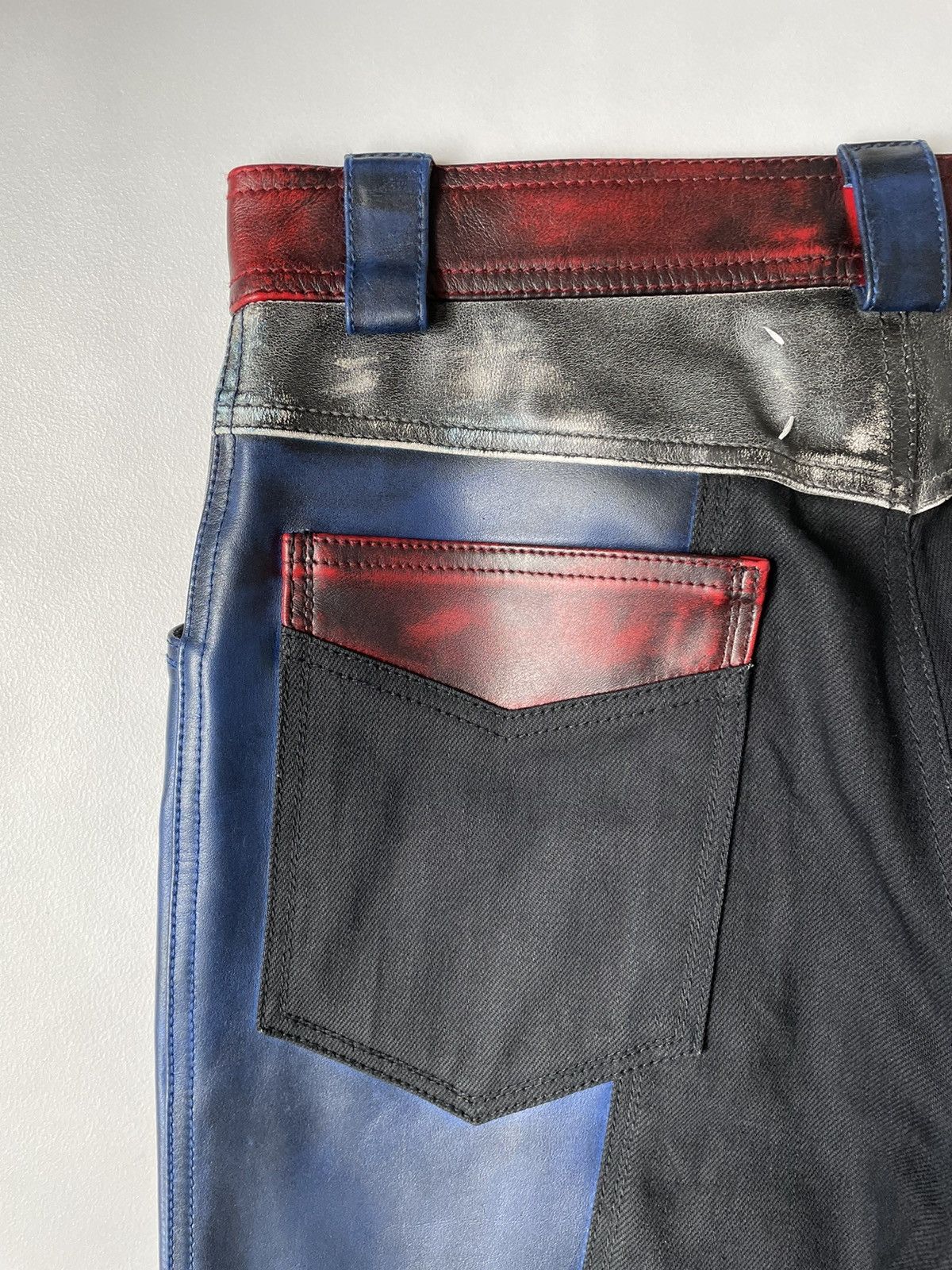 Maison Margiela A/W 17 Sample Panelled Leather Moto Jeans Size US 32 / EU 48 - 15 Thumbnail