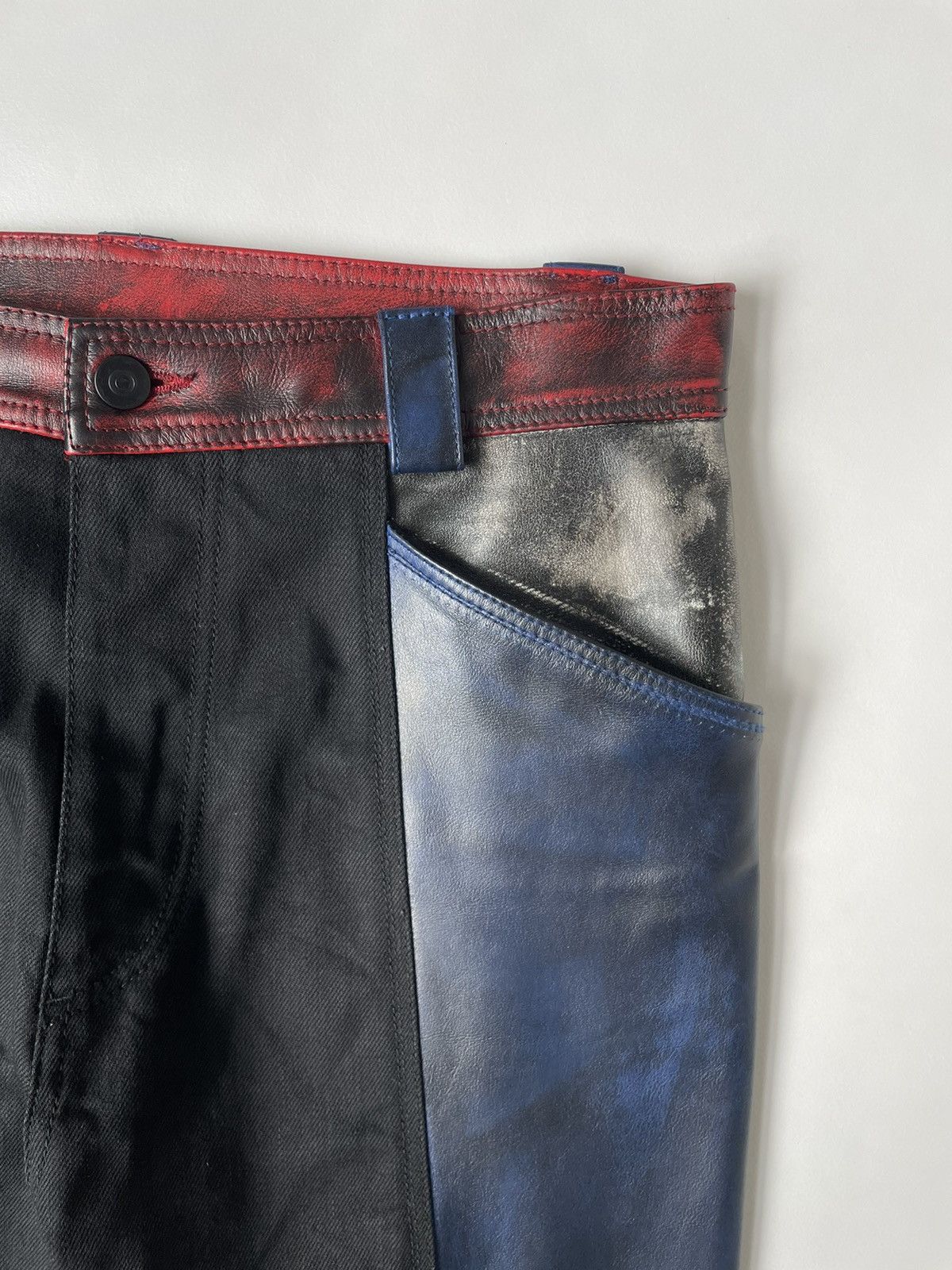 Maison Margiela A/W 17 Sample Panelled Leather Moto Jeans Size US 32 / EU 48 - 6 Thumbnail