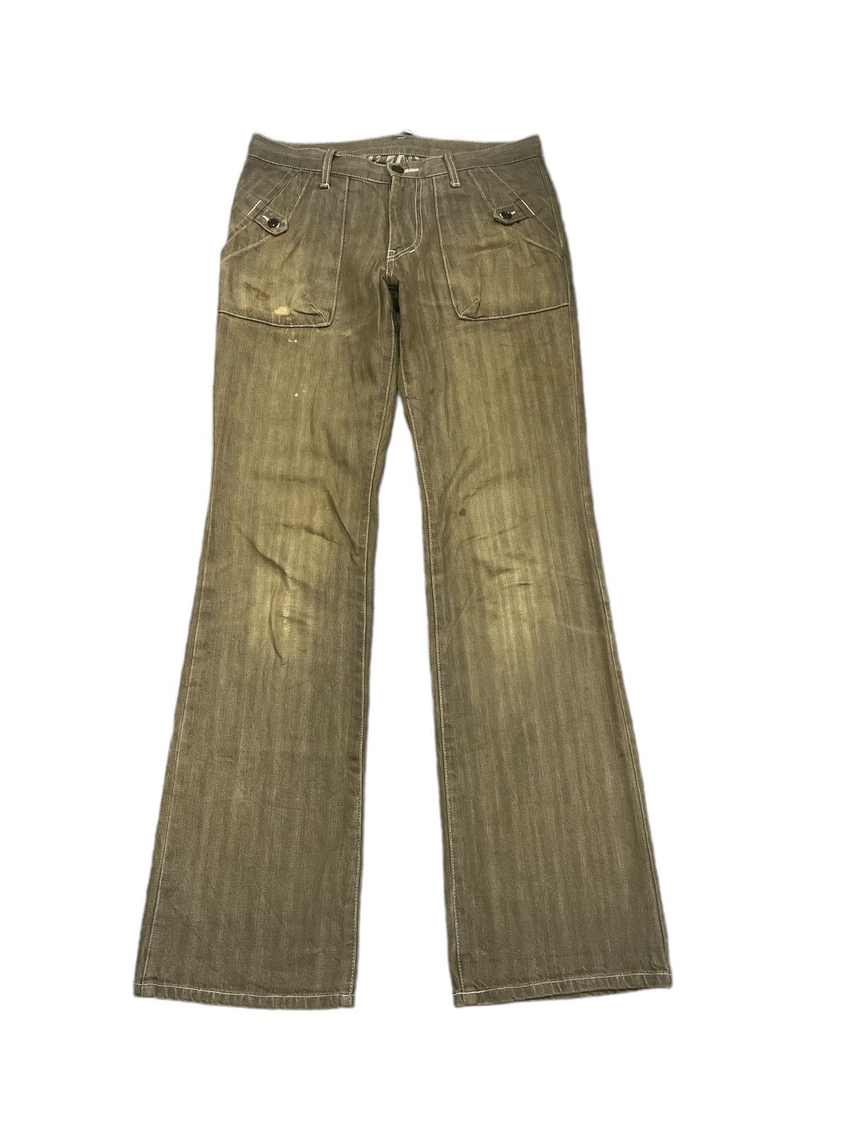image of Flared Boycott Brown Faded Denim Pants, Men's (Size 32)
