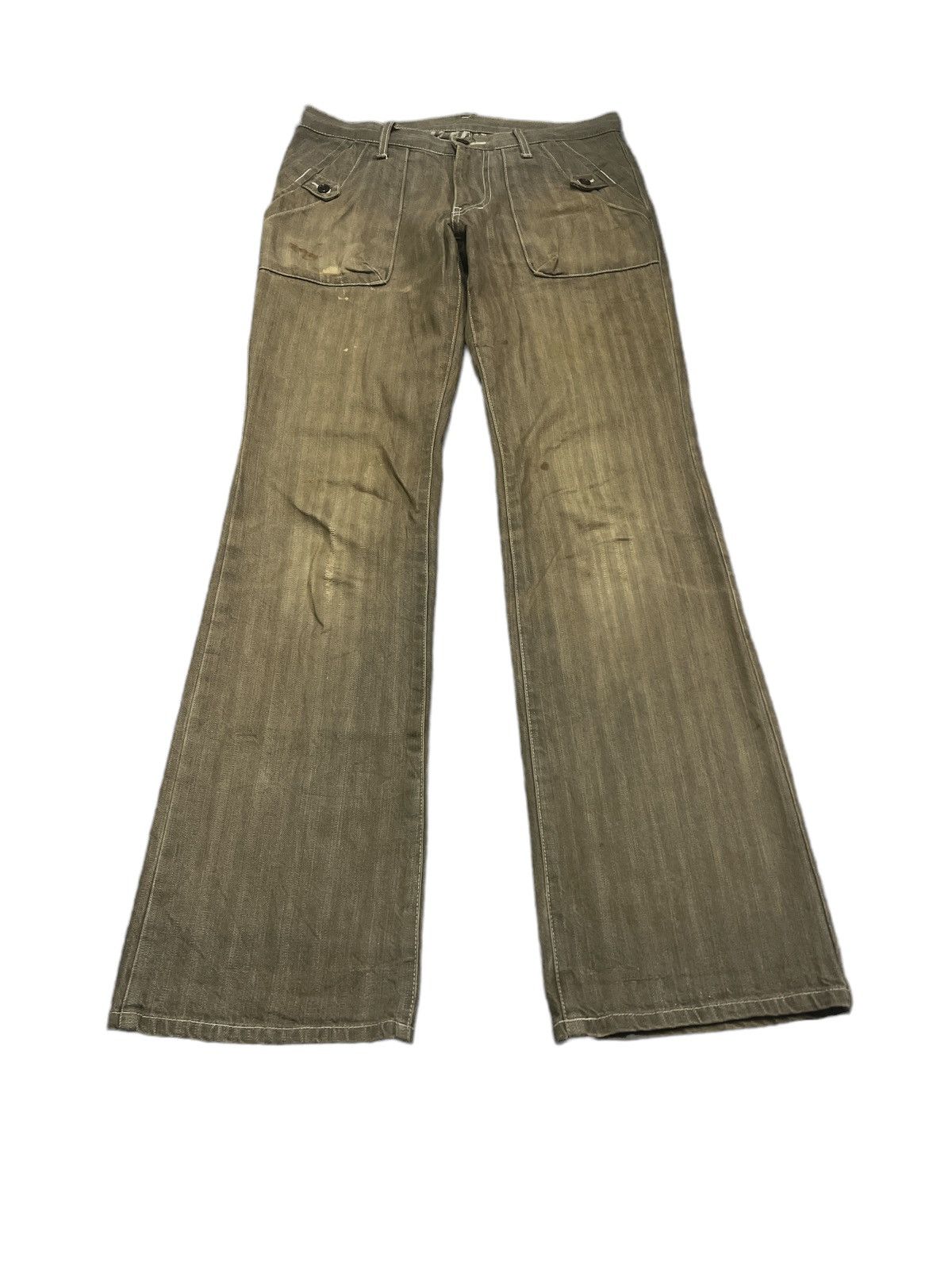 Boycott × Japanese Brand FLARED💥 BOYCOTT BROWN FADED DENIM PANTS Size US 32 / EU 48 - 3 Thumbnail
