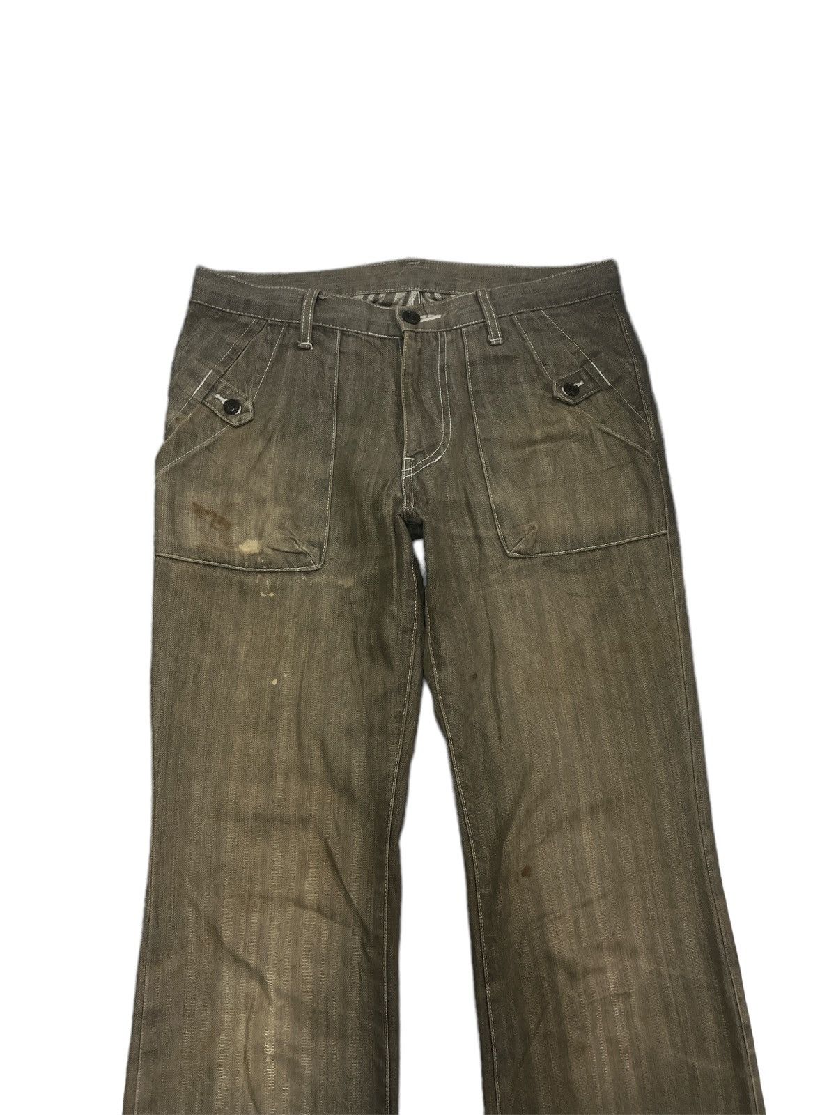 Boycott × Japanese Brand FLARED💥 BOYCOTT BROWN FADED DENIM PANTS Size US 32 / EU 48 - 2 Thumbnail