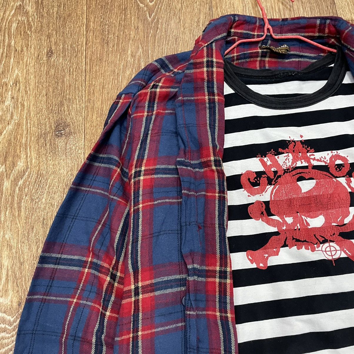 Vintage Vintage 90s Red Blue Plaid Shirt Oversized Grunge Skate XL Size US XL / EU 56 / 4 - 5 Thumbnail