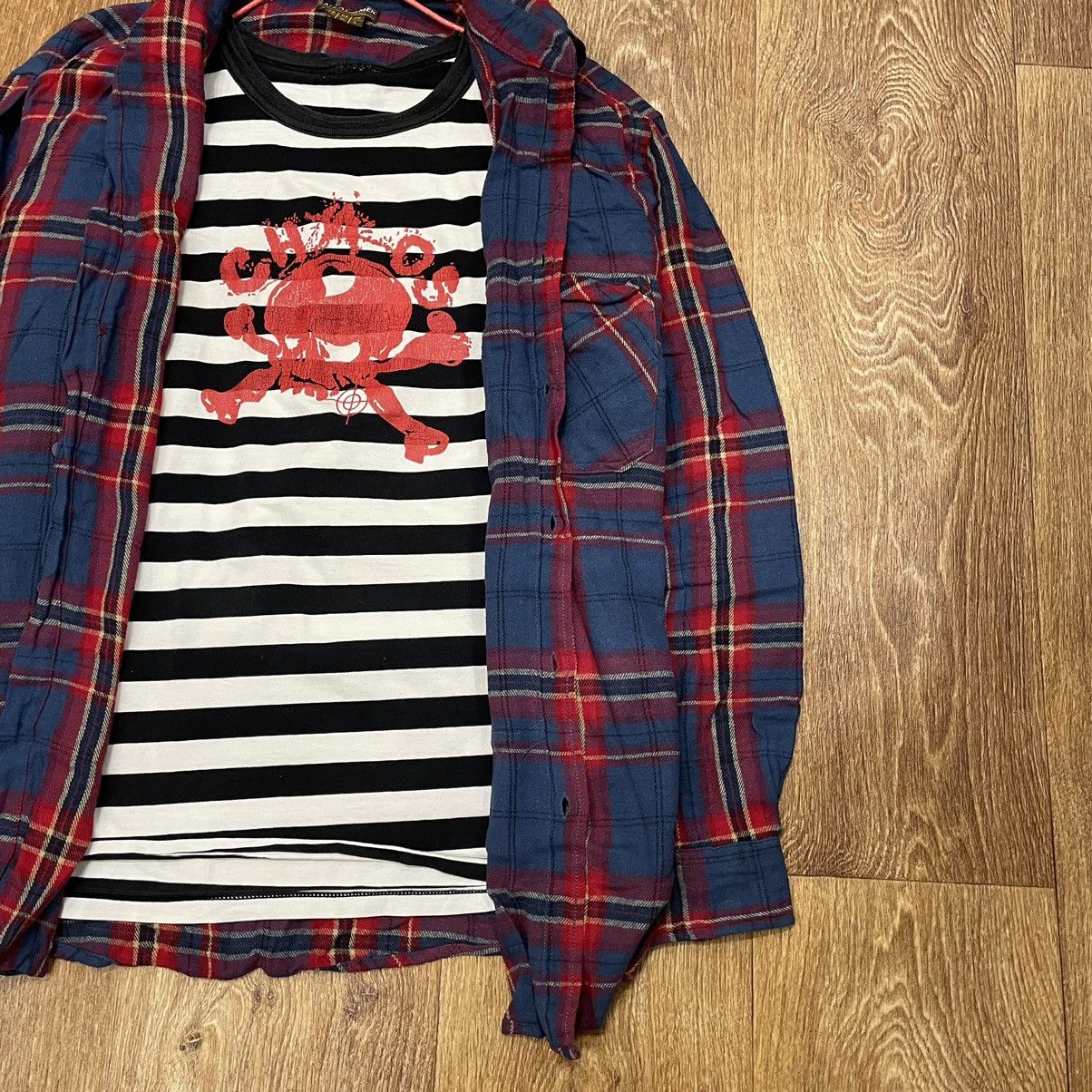 Vintage Vintage 90s Red Blue Plaid Shirt Oversized Grunge Skate XL Size US XL / EU 56 / 4 - 3 Thumbnail