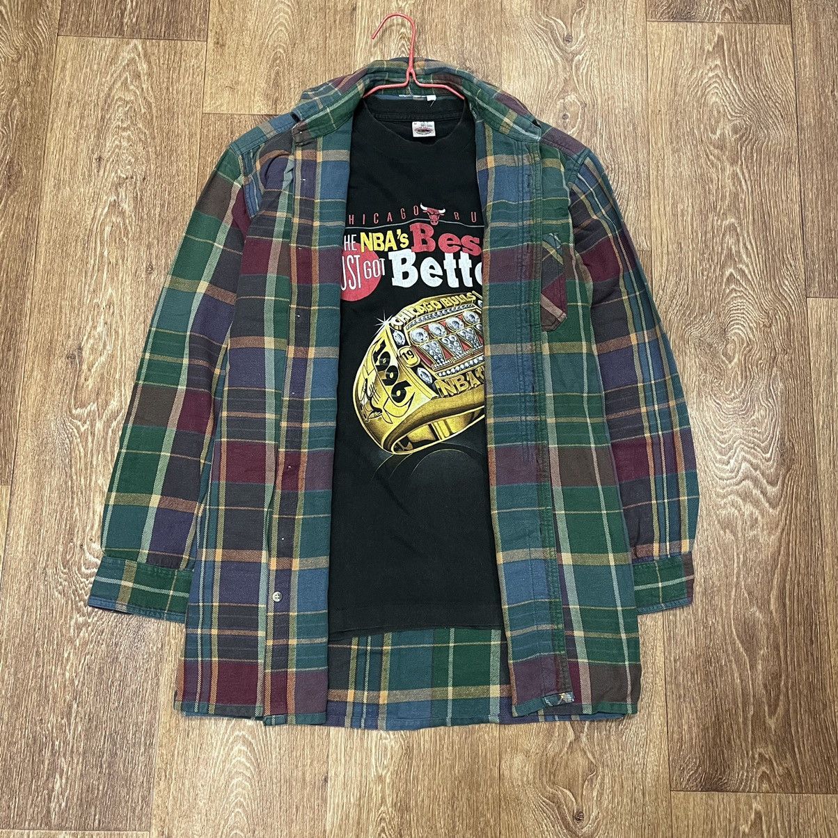 Flannel Vintage Flannel Checkered Shirt Travis Style Size US XL / EU 56 / 4 - 1 Thumbnail