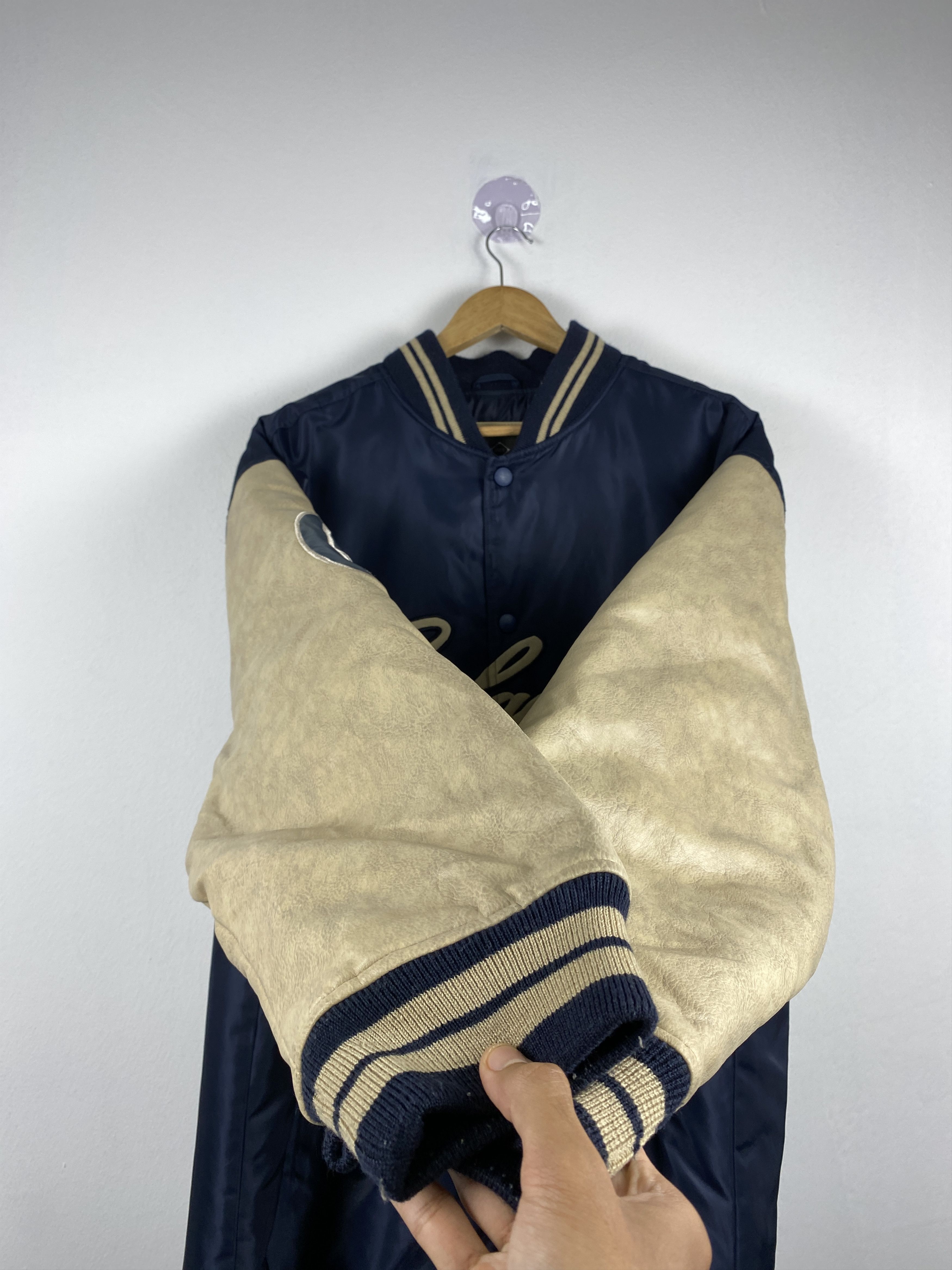 MLB Vintage GALACTIKA JEANS Varsity leather sleeve Jacket J1215 Size US XXL / EU 58 / 5 - 5 Thumbnail