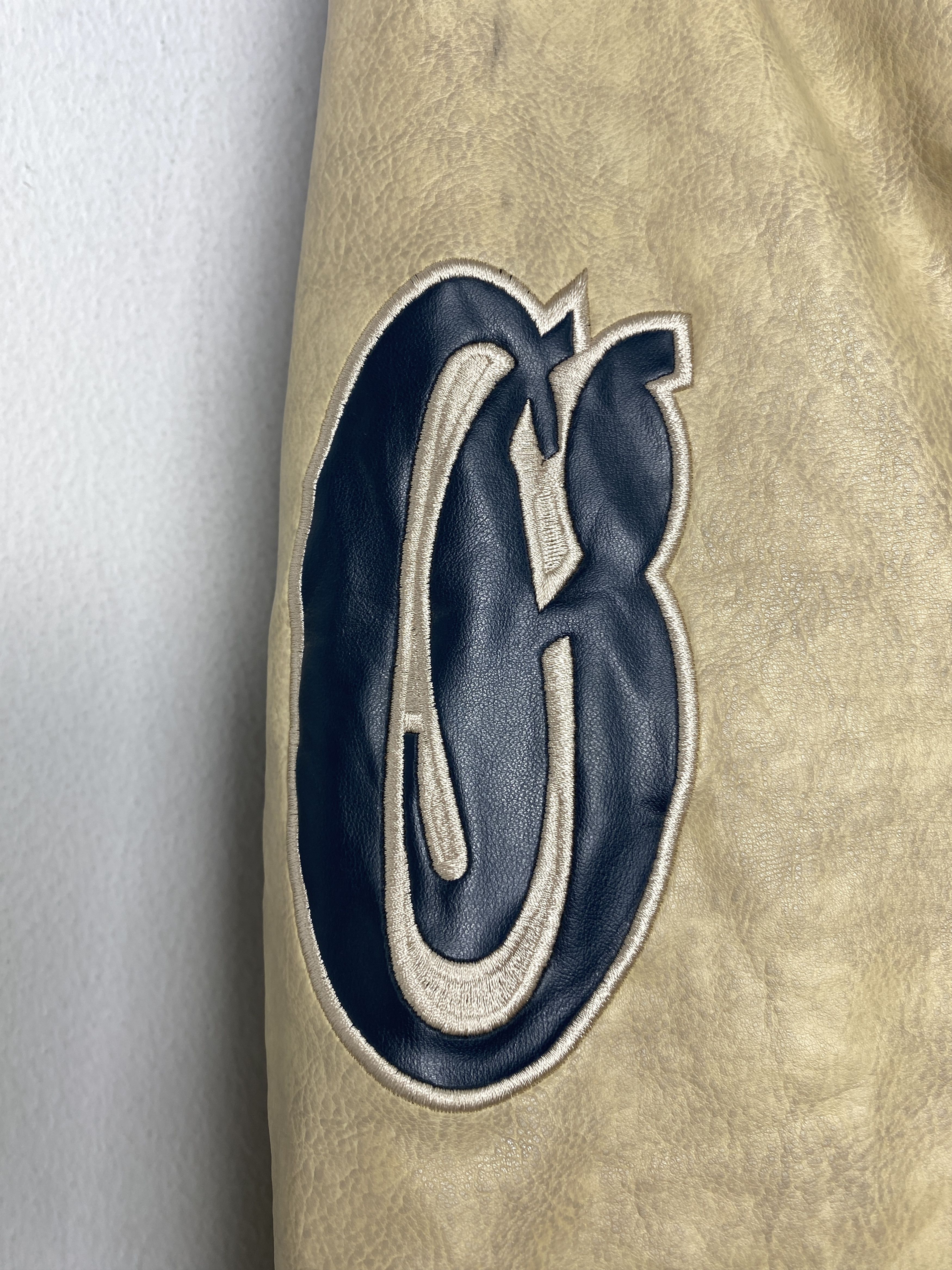 MLB Vintage GALACTIKA JEANS Varsity leather sleeve Jacket J1215 Size US XXL / EU 58 / 5 - 7 Thumbnail