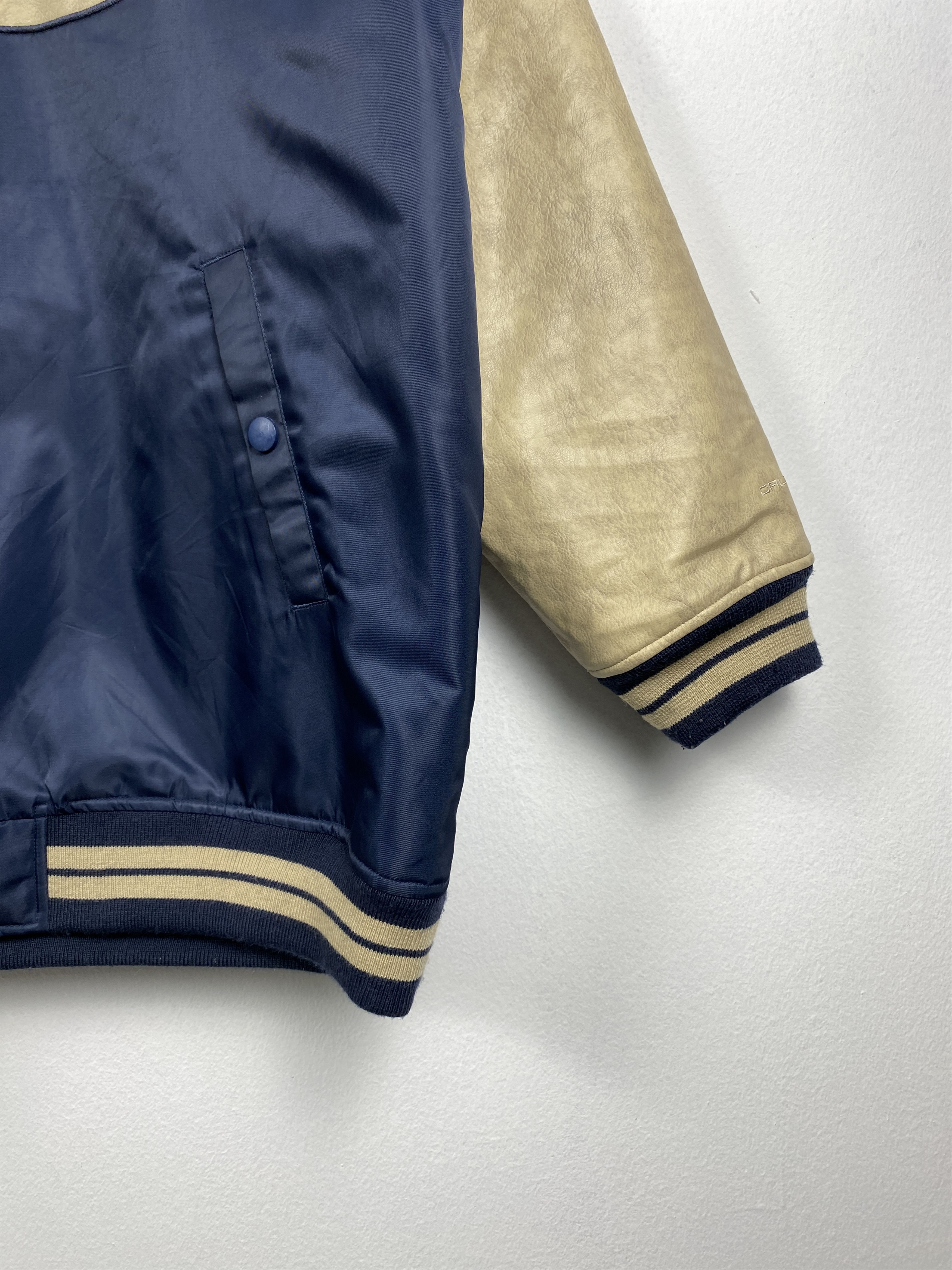 MLB Vintage GALACTIKA JEANS Varsity leather sleeve Jacket J1215 Size US XXL / EU 58 / 5 - 4 Thumbnail