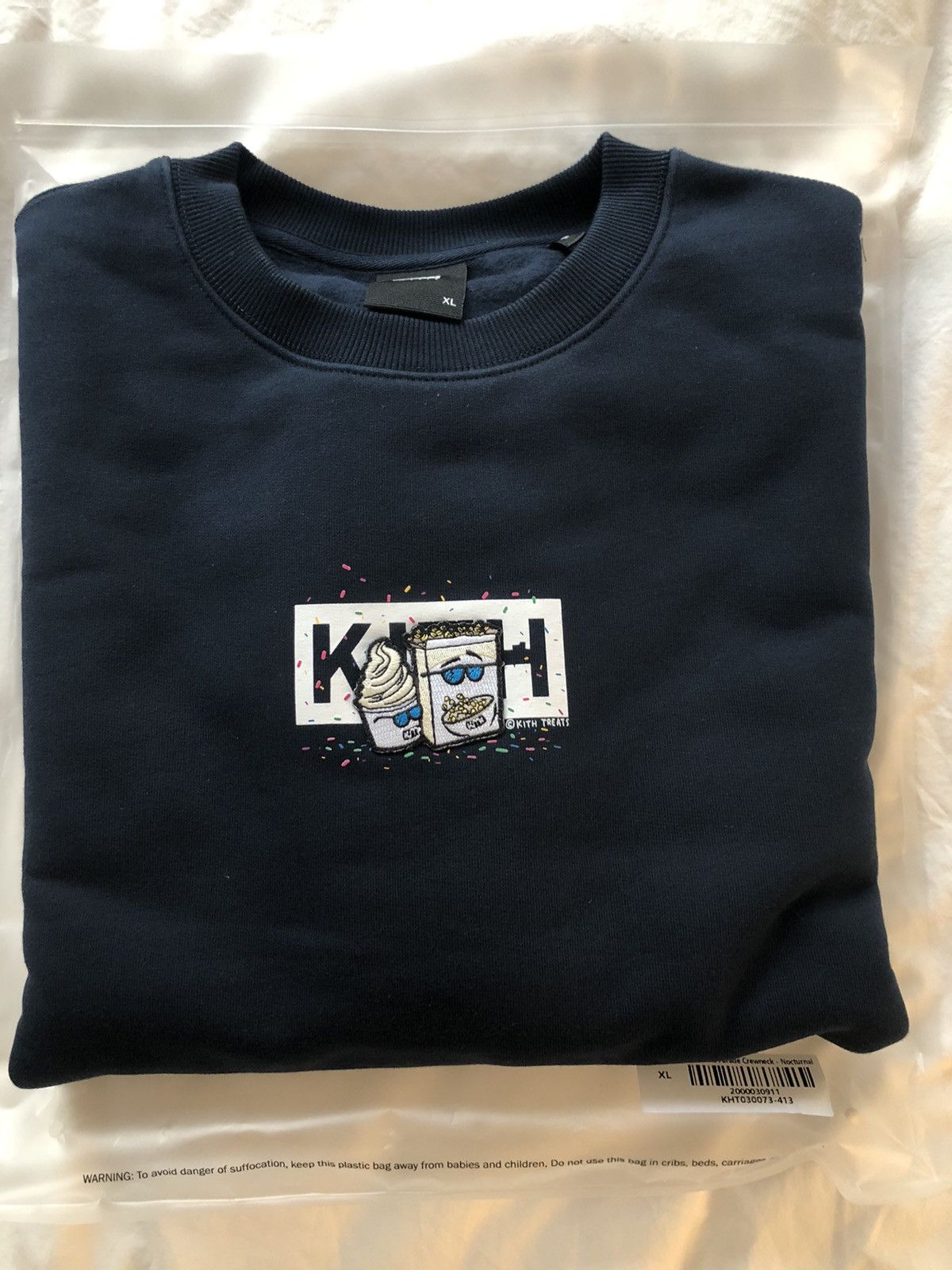 image of Kith Treats Parade Crewneck (Nocturnal - Size Xl) in Navy, Men's