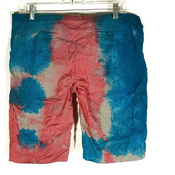 Balenciaga Balenciaga Paris Shorts Tie Dye Size 10 Blue Red Size 32" / US 10 / IT 46 - 6 Thumbnail