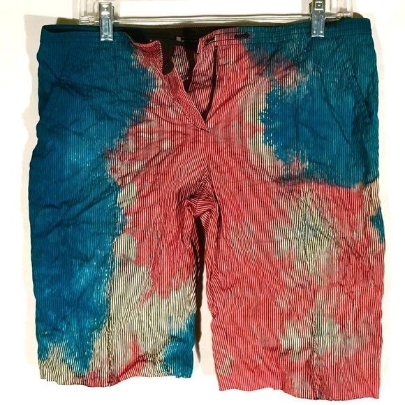 Balenciaga Balenciaga Paris Shorts Tie Dye Size 10 Blue Red Size 32" / US 10 / IT 46 - 5 Thumbnail