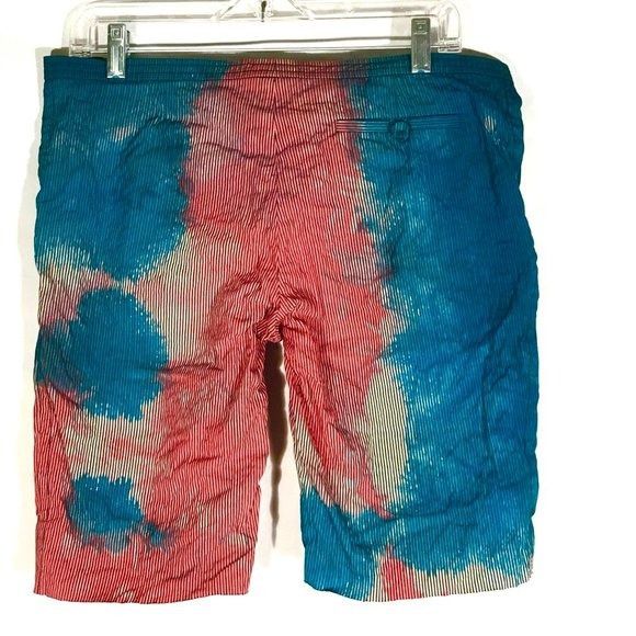 Balenciaga Balenciaga Paris Shorts Tie Dye Size 10 Blue Red Size 32" / US 10 / IT 46 - 3 Thumbnail