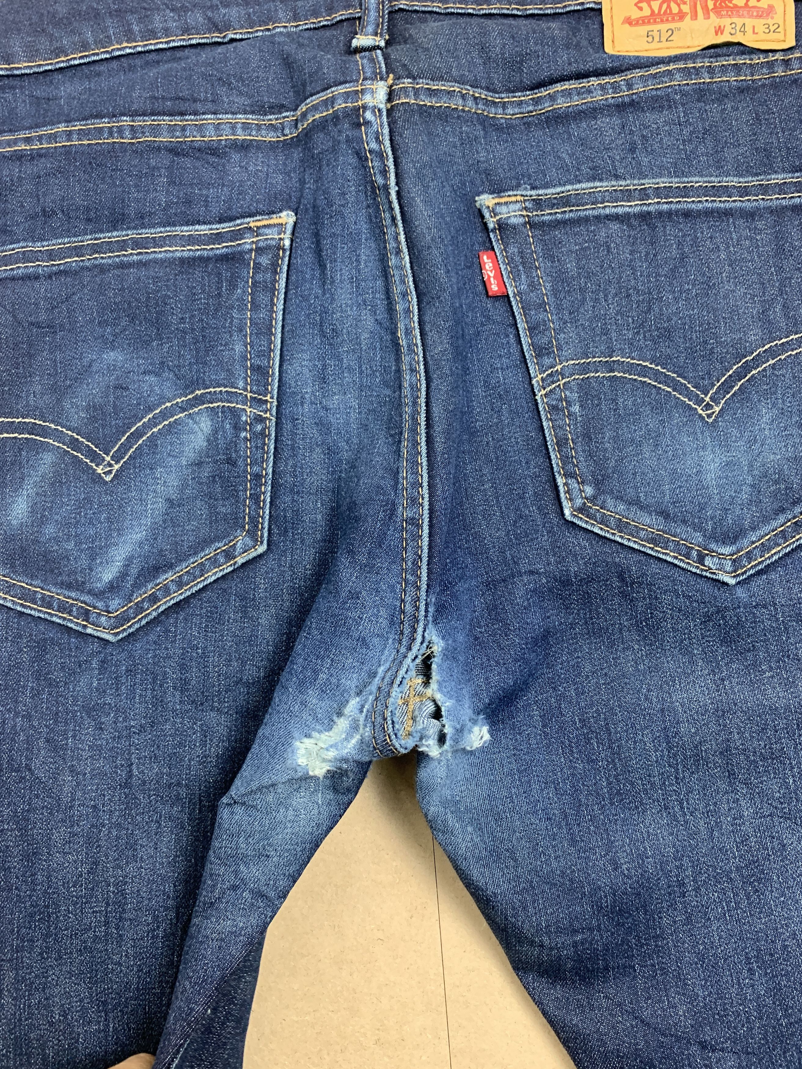 Levi's Vintage Levis 512 Distressed Mid Skinny Blue Jeans Size US 34 / EU 50 - 7 Thumbnail