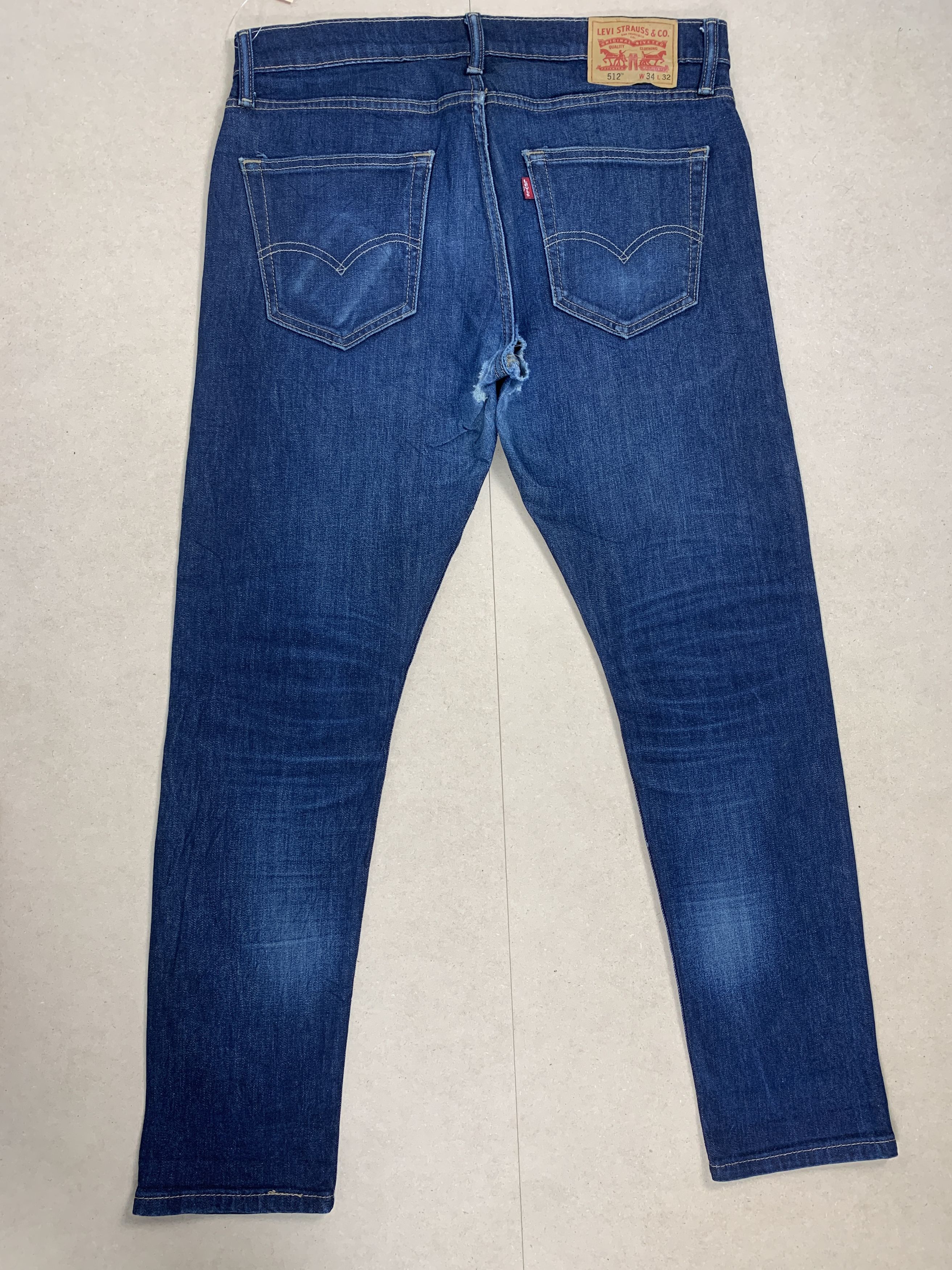Levi's Vintage Levis 512 Distressed Mid Skinny Blue Jeans Size US 34 / EU 50 - 5 Thumbnail