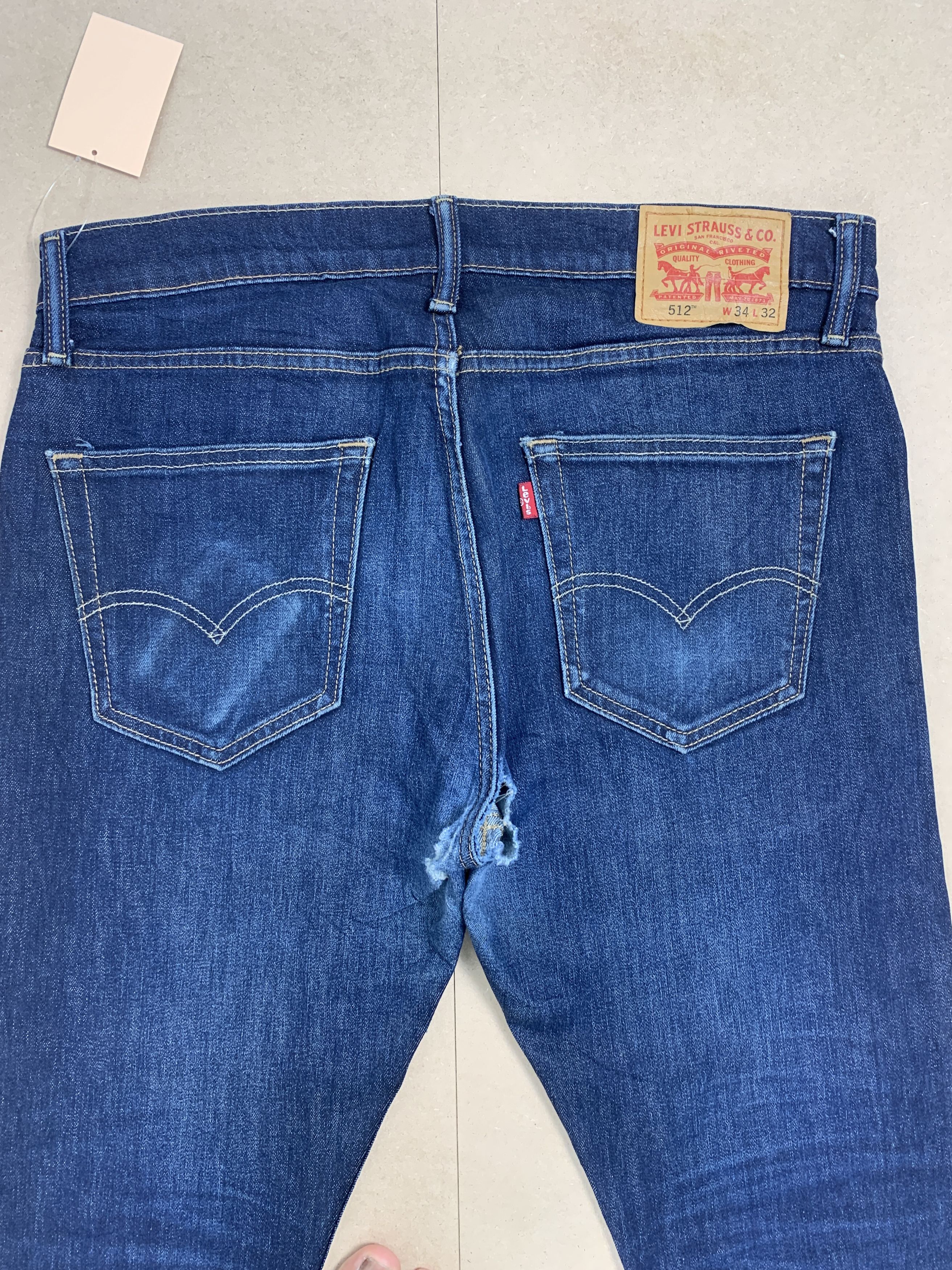 Levi's Vintage Levis 512 Distressed Mid Skinny Blue Jeans Size US 34 / EU 50 - 6 Thumbnail