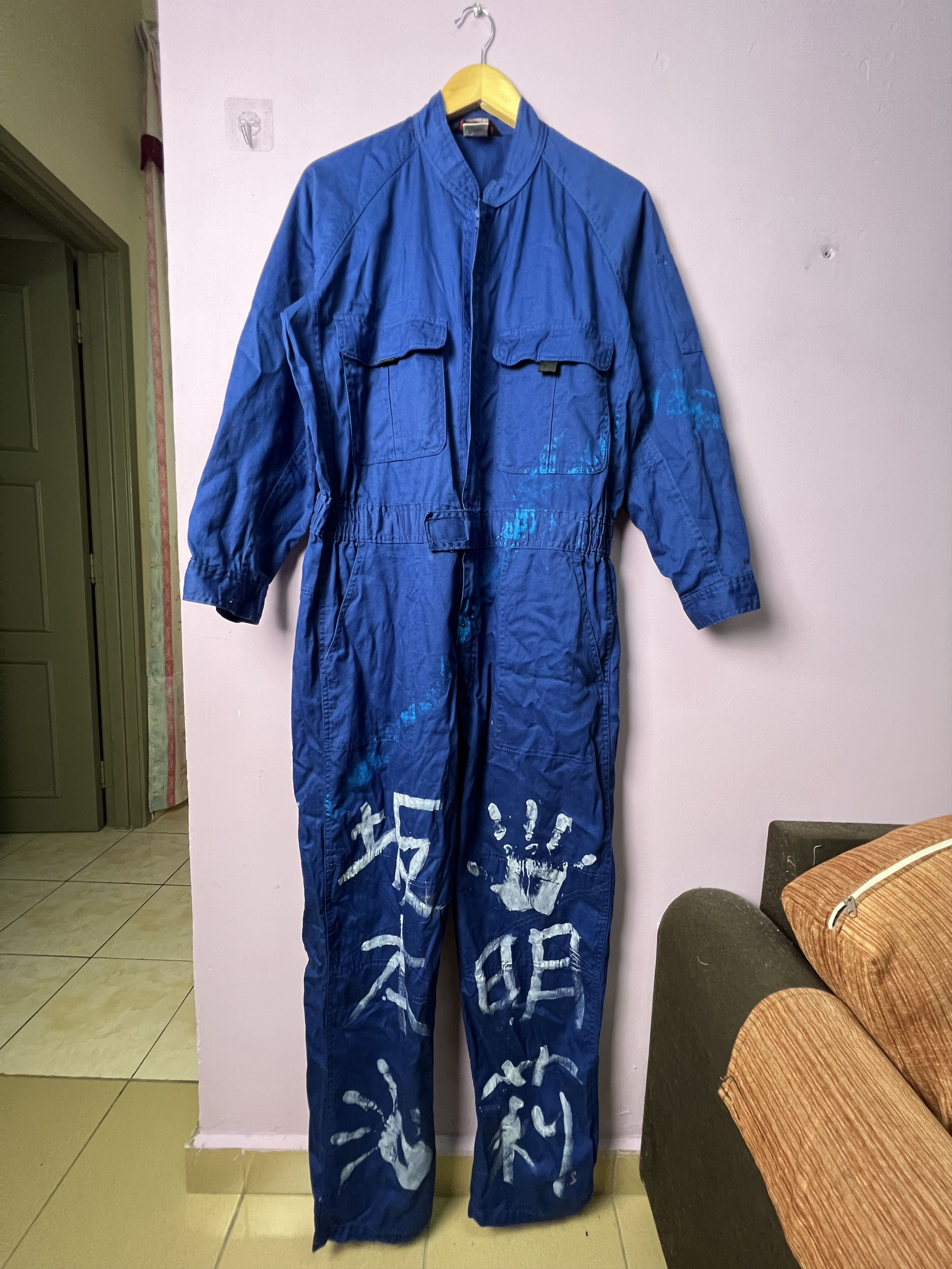 Japanese Brand 🔥Rare Sowa Paint Design Overall Jumpsuits Size US 36 / EU 52 - 2 Thumbnail
