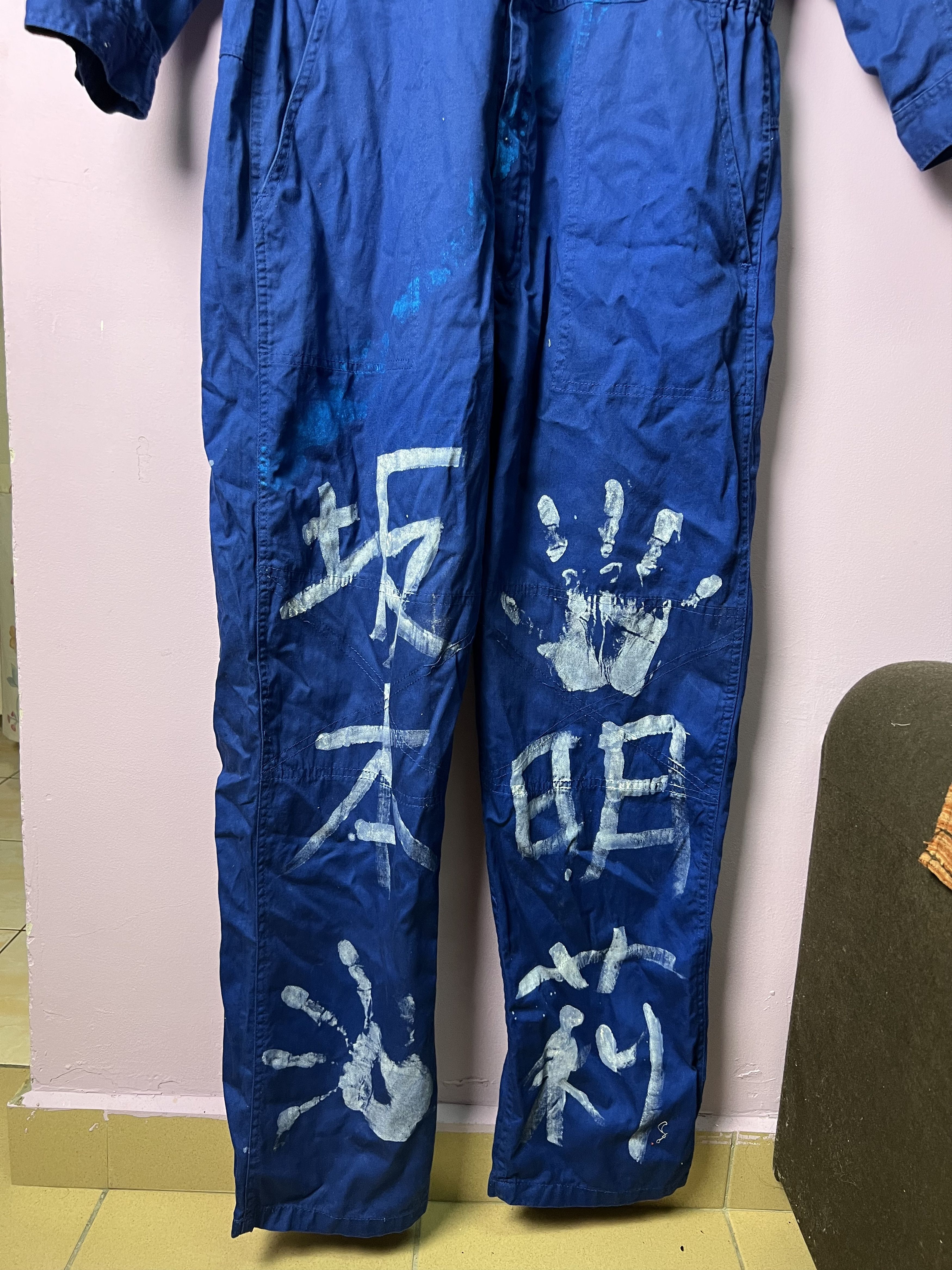 Japanese Brand 🔥Rare Sowa Paint Design Overall Jumpsuits Size US 36 / EU 52 - 4 Thumbnail