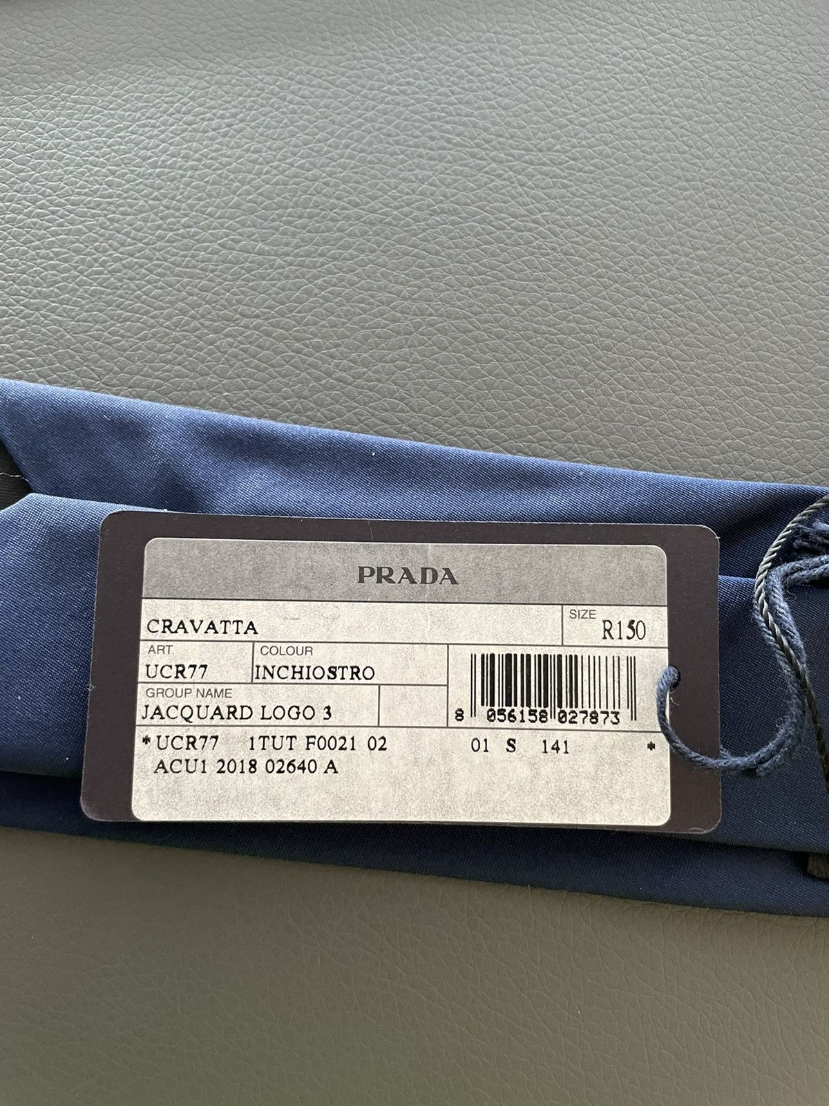 Prada RareSuper Runway Classic Iconic Prada Logo 100% Silk Tie New Size ONE SIZE - 8 Thumbnail
