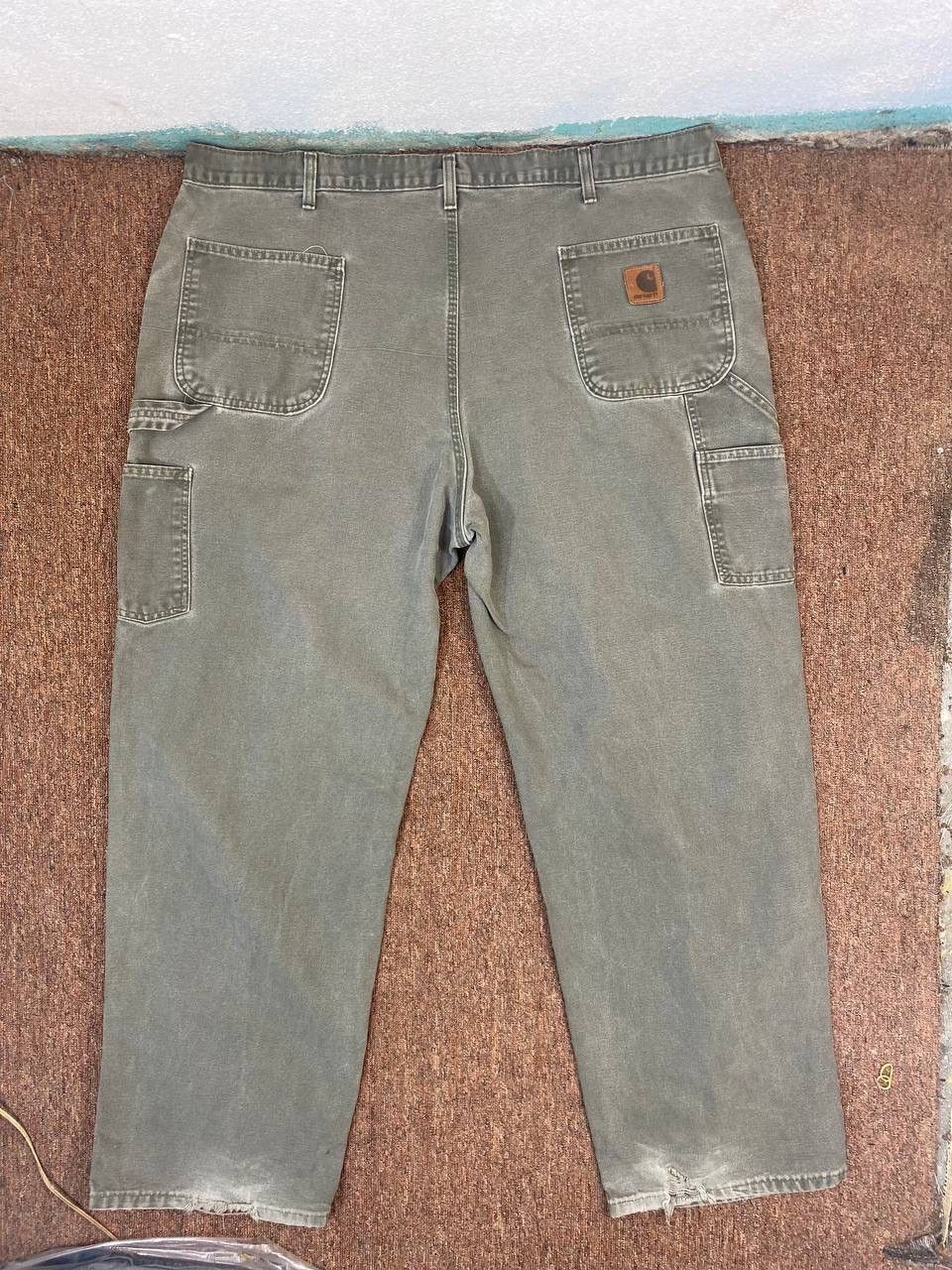 image of Vintage Carhartt Carpenter Pants Nice Design in Grey, Men's (Size 44)
