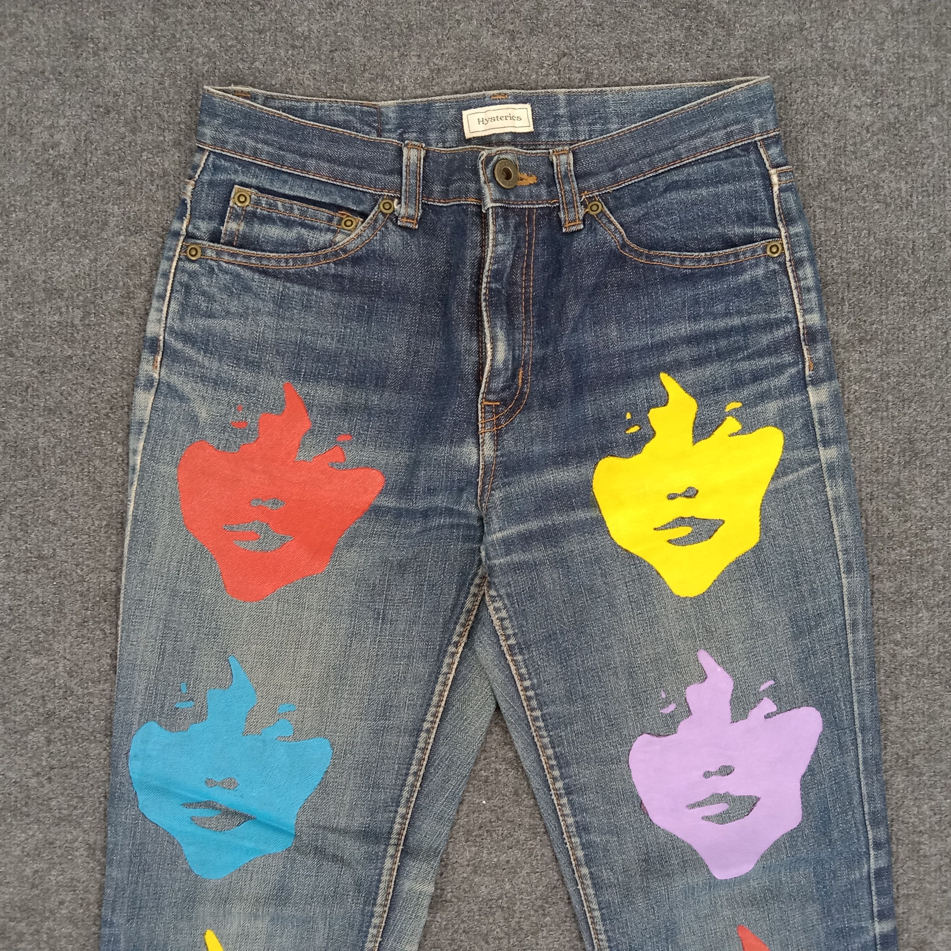Hysteric Glamour × Japanese Brand × Vintage Hysteric Glamour Face Custom Japanese Denim Jeans Size 28" / US 6 / IT 42 - 2 Thumbnail