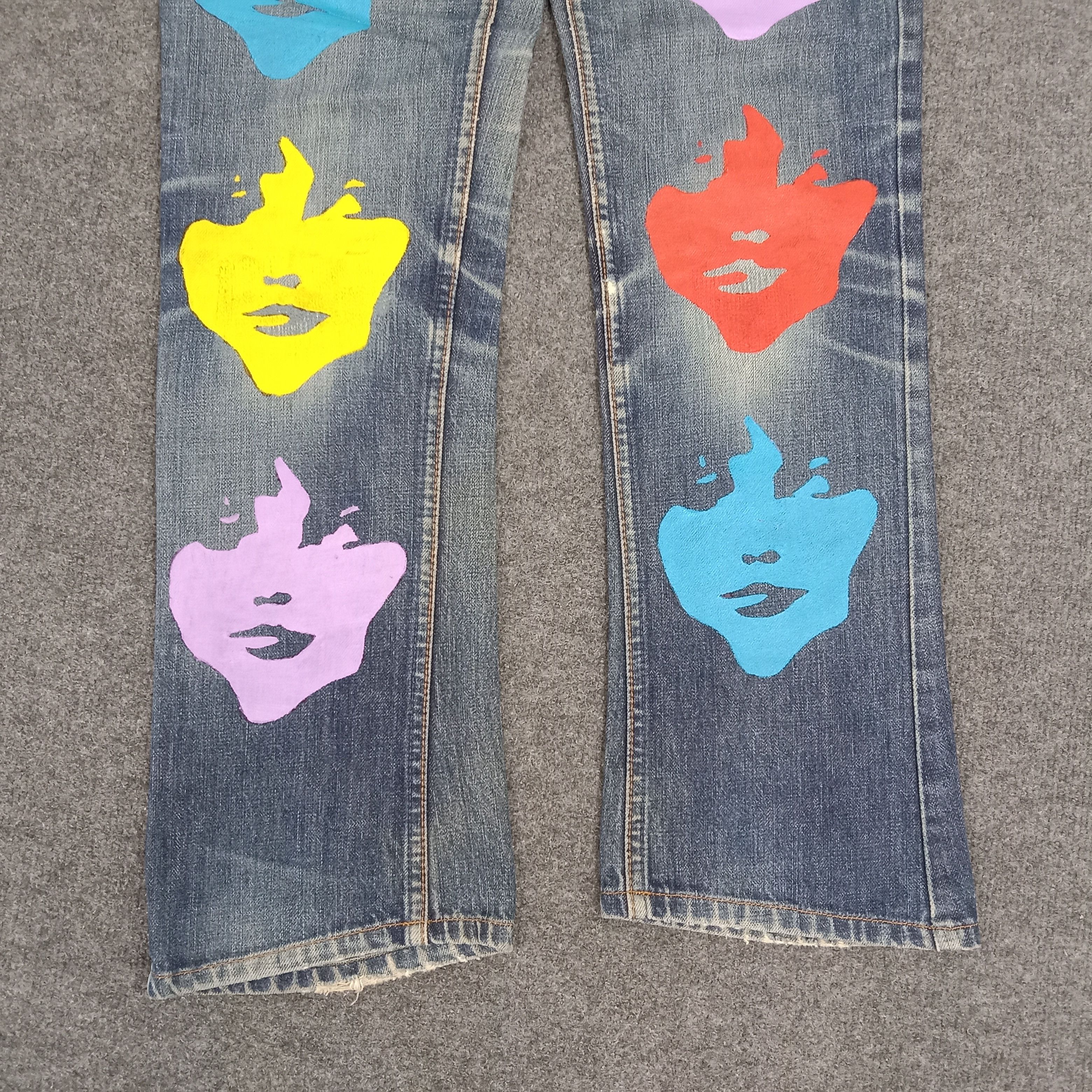 Hysteric Glamour × Japanese Brand × Vintage Hysteric Glamour Face Custom Japanese Denim Jeans Size 28" / US 6 / IT 42 - 3 Thumbnail