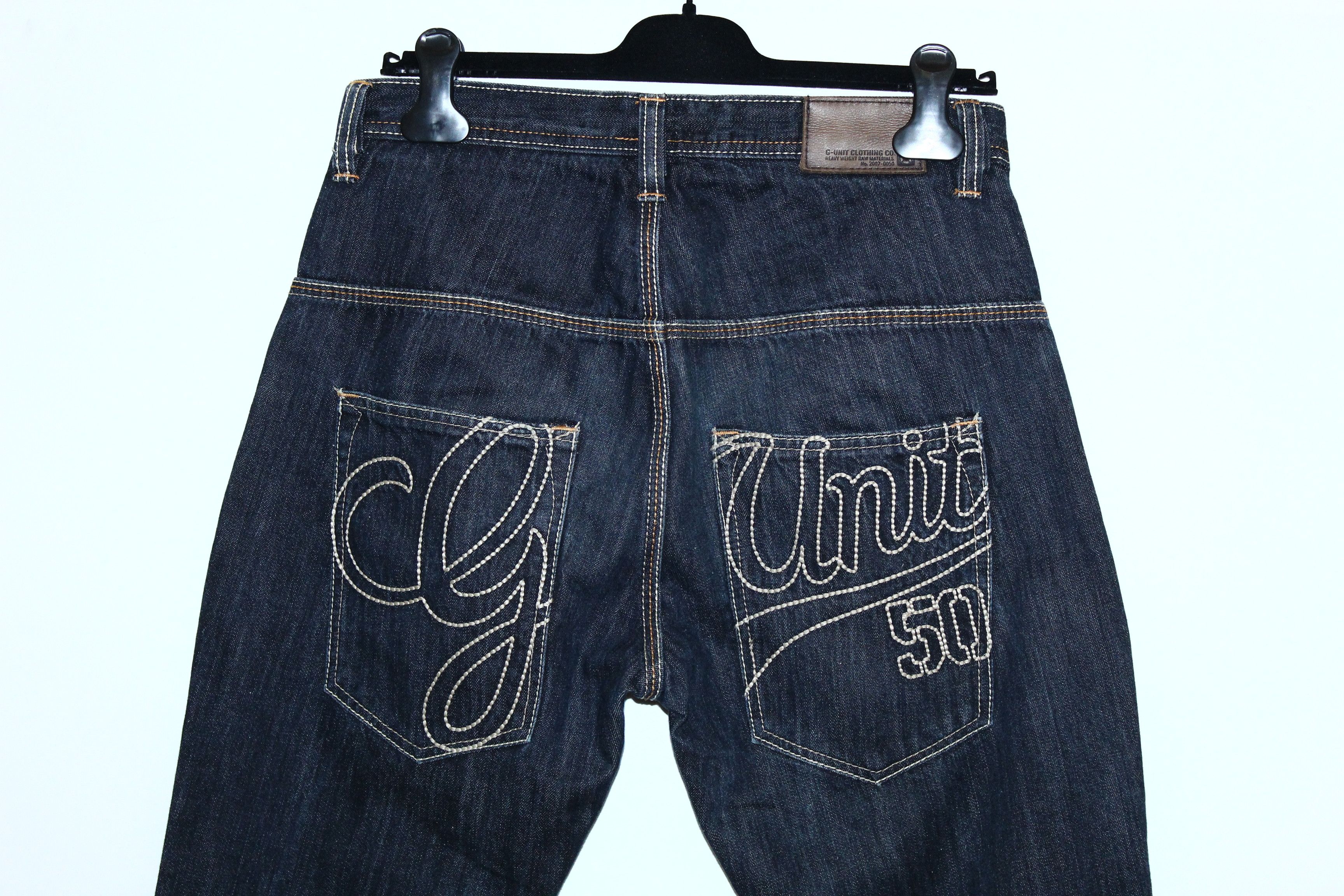 G-Unit Vtg 50 Cent G-Unit Logo Embroidered OG Baggy Rap Jeans Size US 32 / EU 48 - 6 Thumbnail