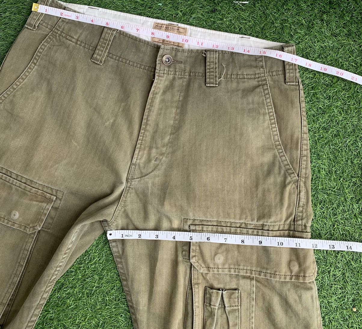 Japanese Brand Japanese Brand Purple&yellow Cargo Multiple Pocket Pants Size US 34 / EU 50 - 13 Thumbnail